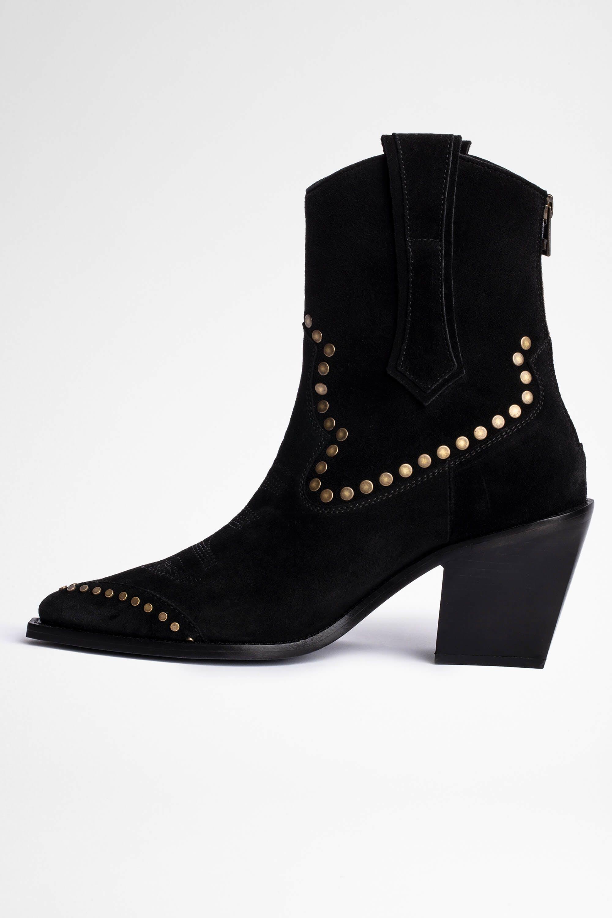 Zadig & Voltaire Suede Cara High Boots in Black | Lyst