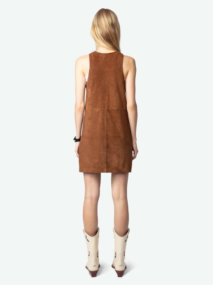 Zadig & Voltaire Rasha Dress 100% Suede Leather in Brown | Lyst