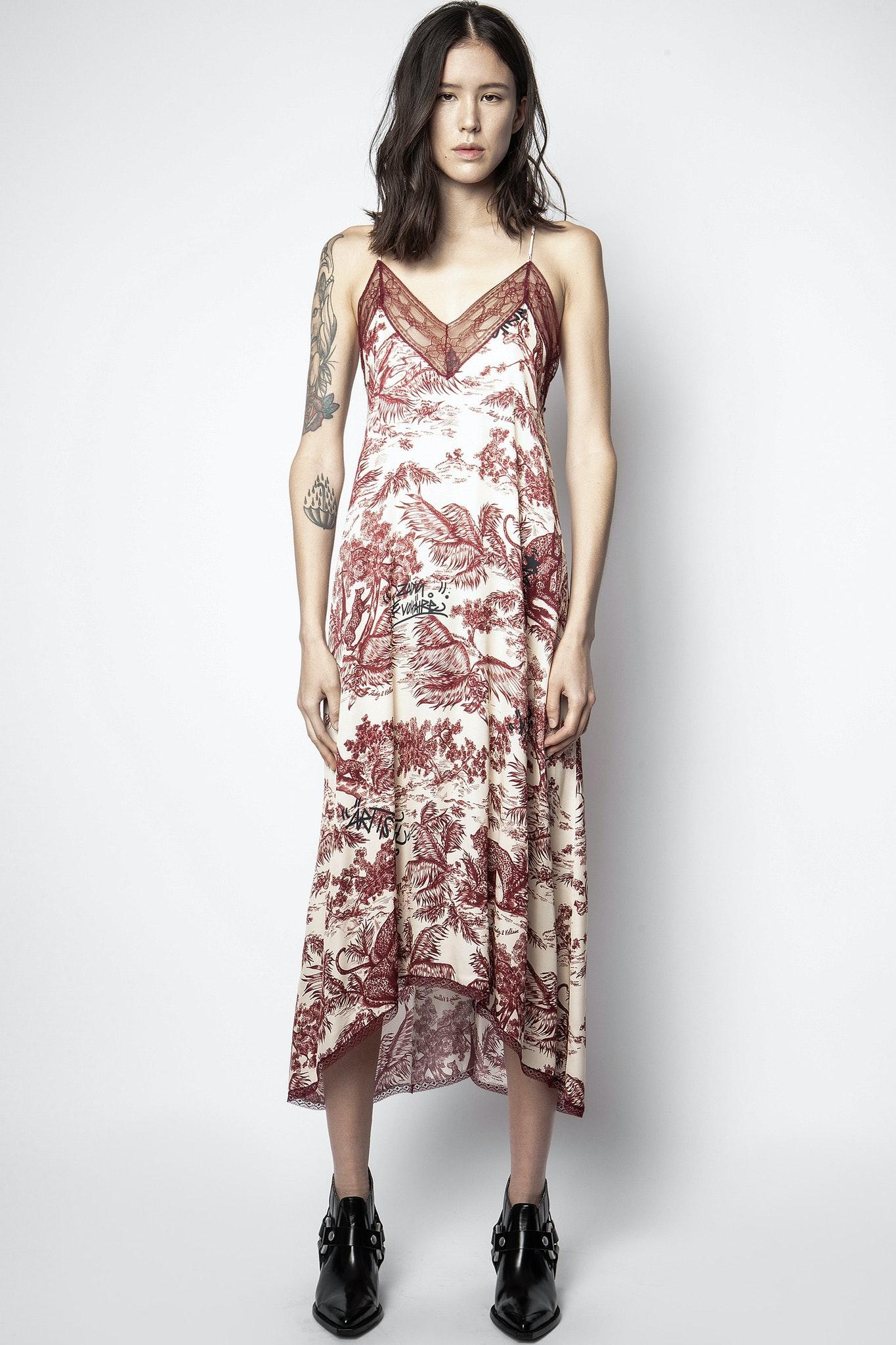 Robe Risty Jouy Satin Toile - Taille L - Femme Zadig & Voltaire | Lyst
