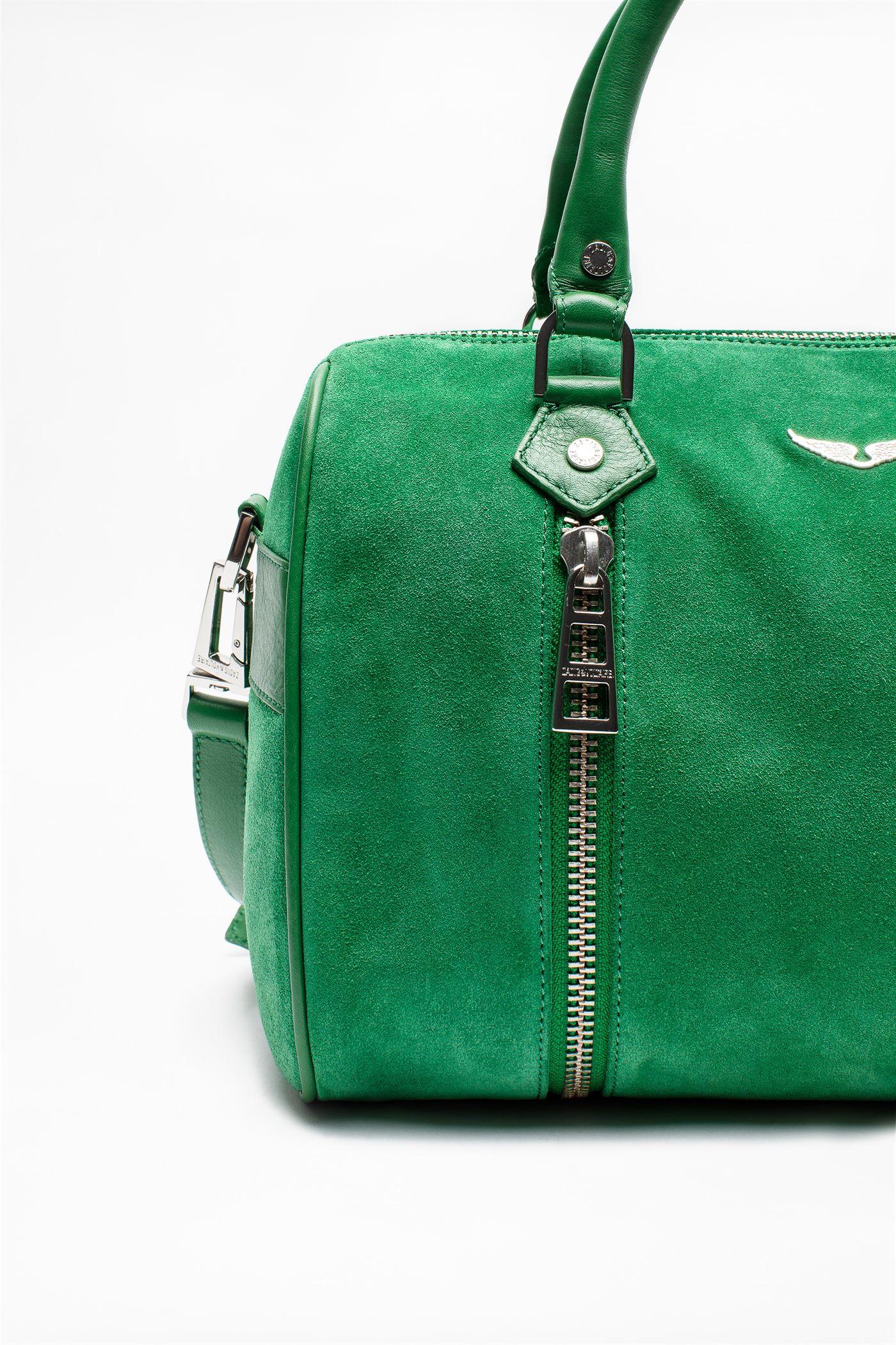 green suede bag