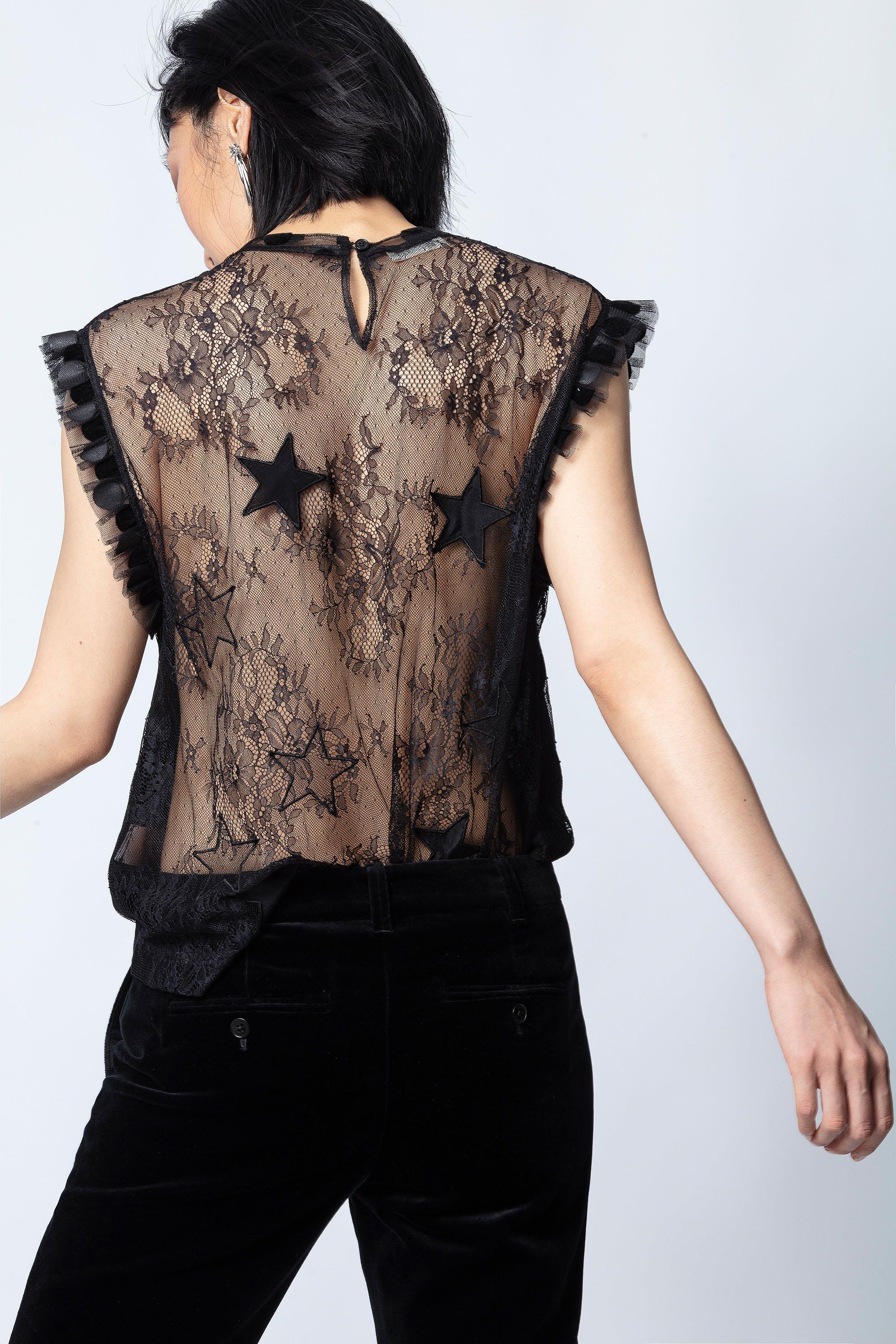 Zadig & Voltaire Tetro Lace Top in Black | Lyst