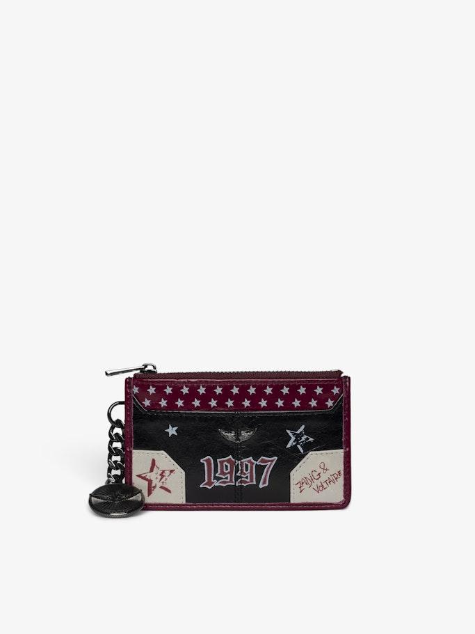 【関税込み】Sunny Pass Punk Card Holder - Zadig & Voltaire - Black Vintage Leather Card Holder | Zadig&Voltaire