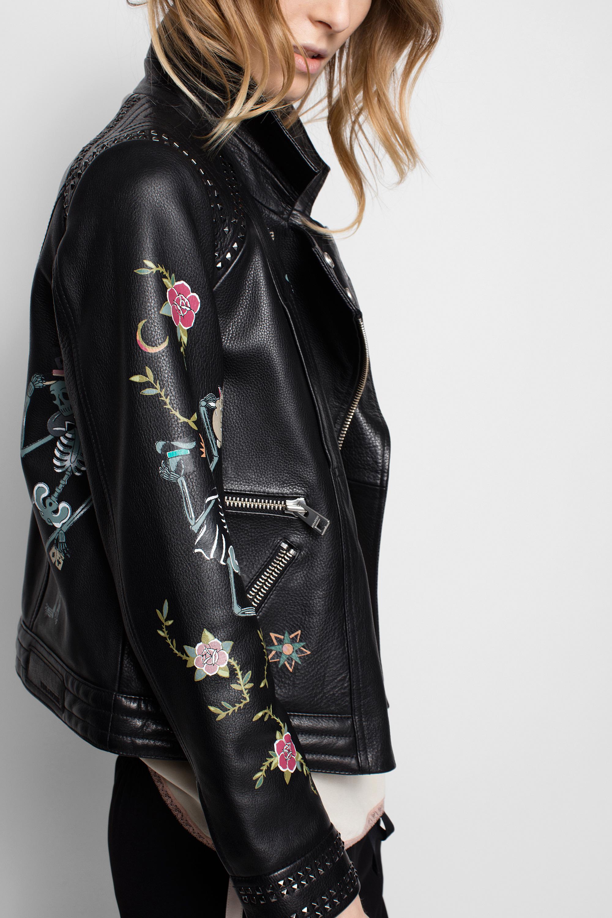 Zadig & Voltaire Leather Kawai Tattoo Deluxe Jacket in Black - Lyst