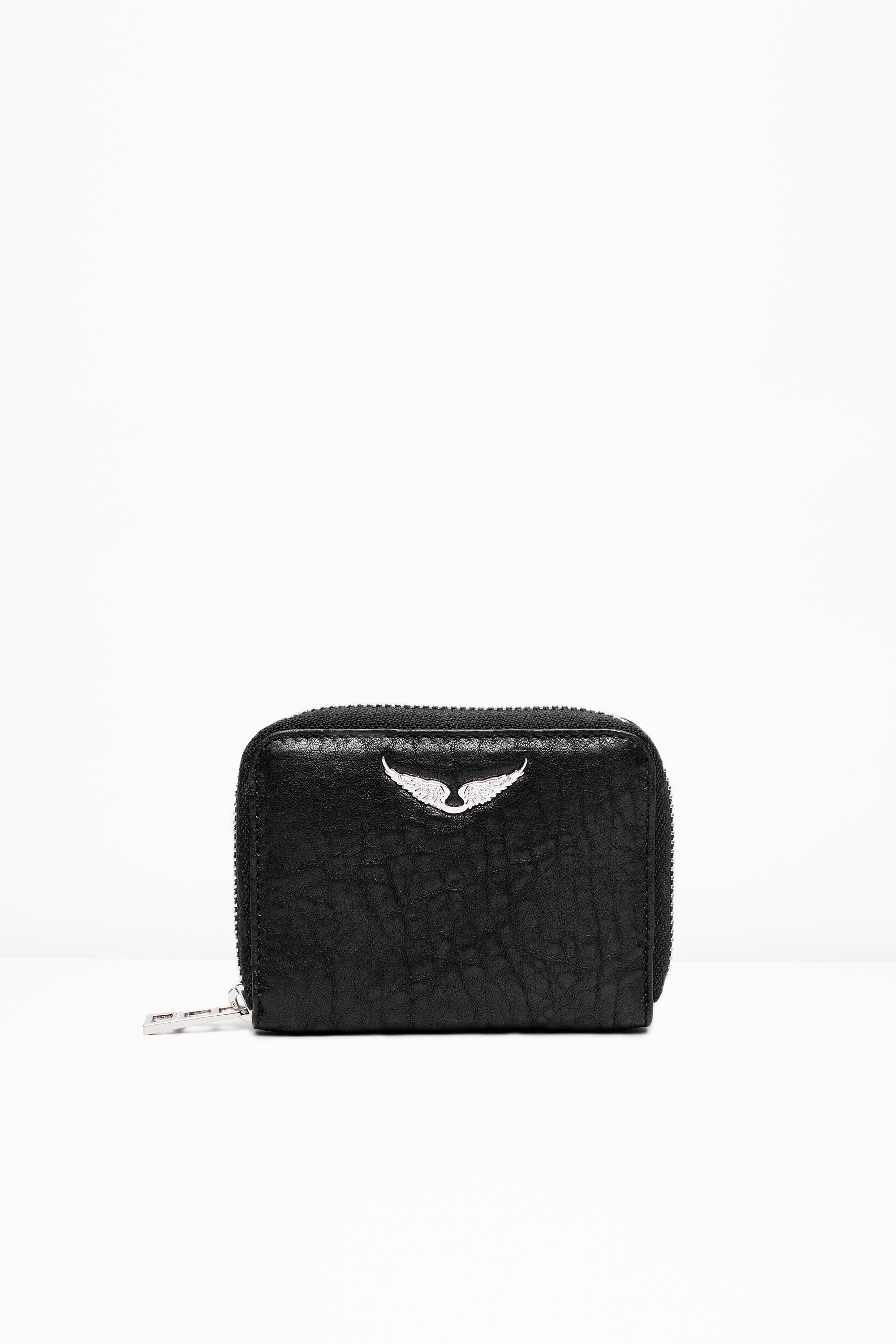Zadig & Voltaire Leather Small Zv Bubble Wallet in Black - Lyst