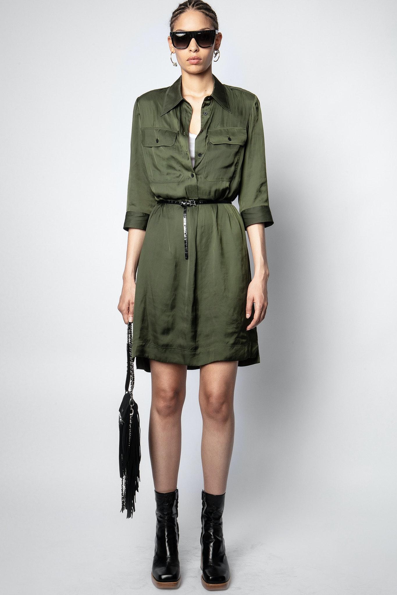 Roa Satin Dress Zadig & Voltaire en coloris Vert | Lyst