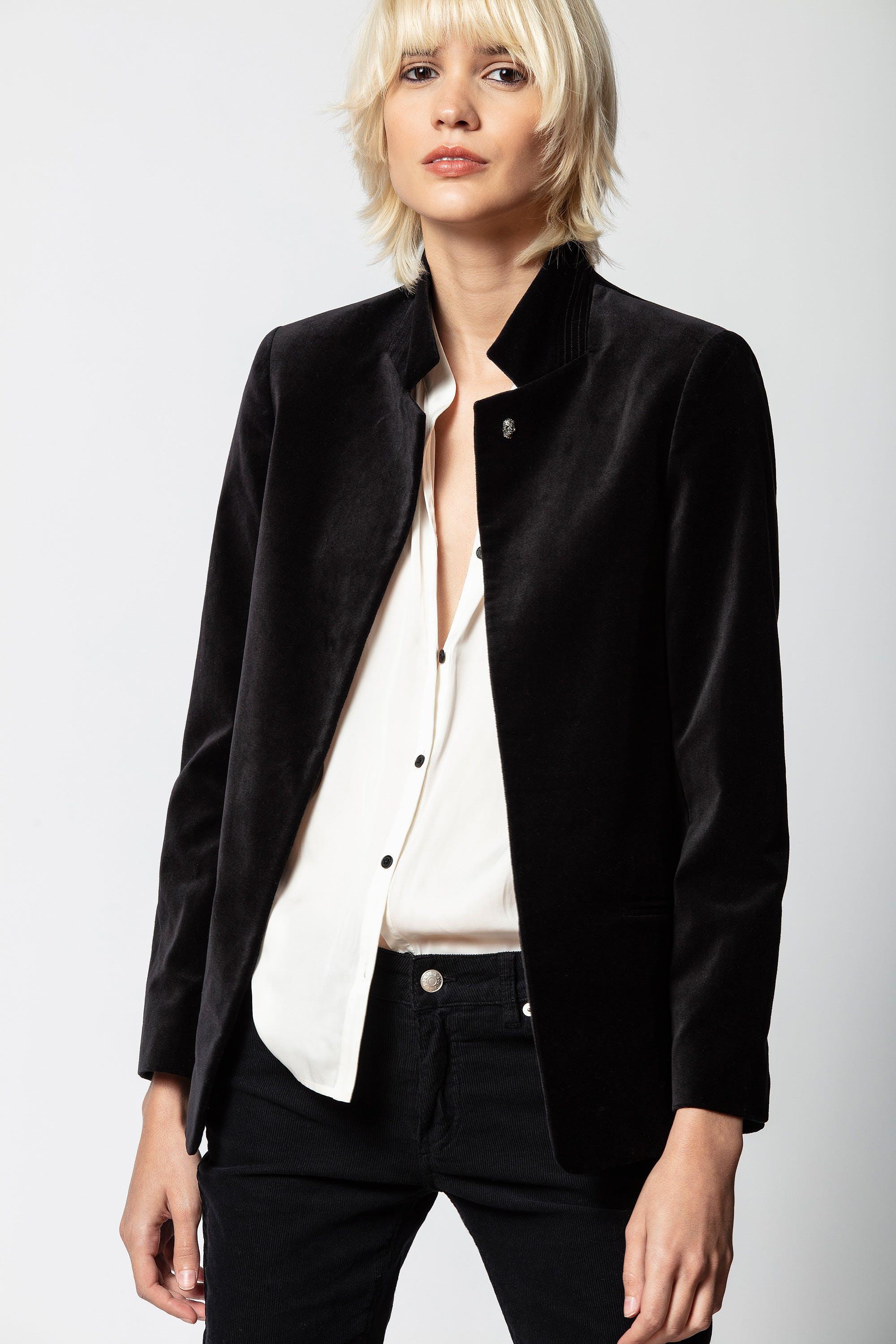 Zadig & Voltaire Volly Velours Jacket in Black | Lyst
