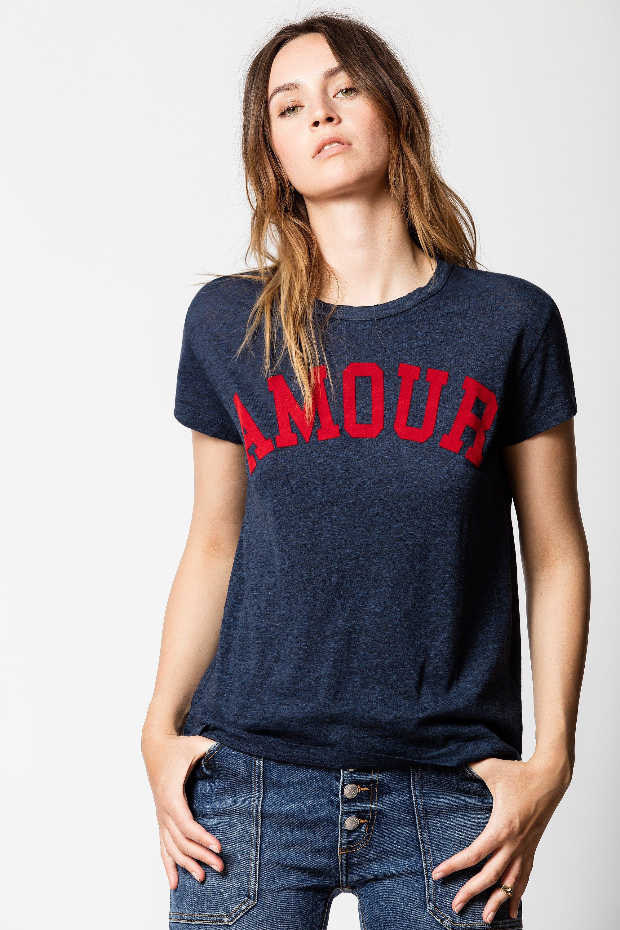 Uegnet Bær Tilbagekaldelse Zadig & Voltaire Walk Amour T-shirt in Blue | Lyst