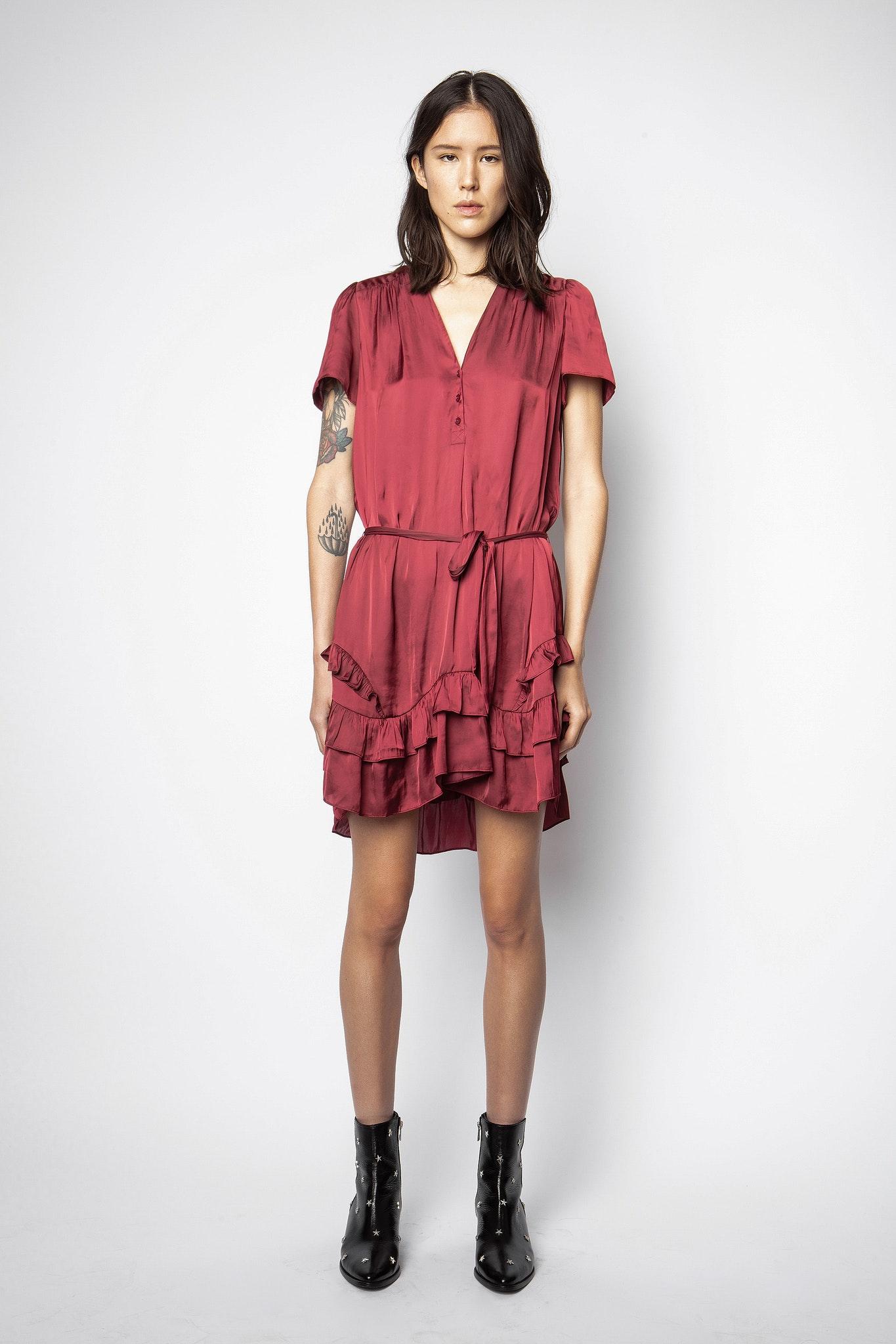 Robe Rink Satin Bordeaux - Taille L - Femme Zadig & Voltaire en coloris  Rouge | Lyst