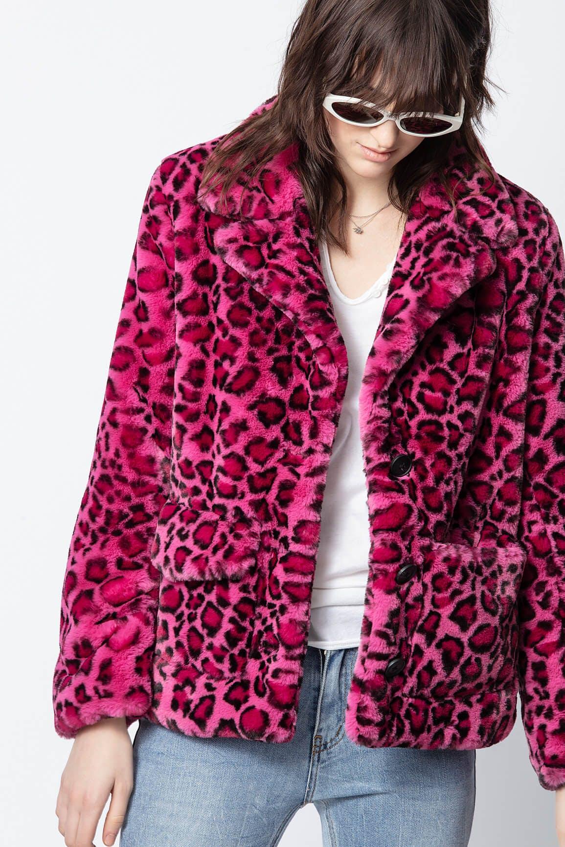 pink leopard print jacket