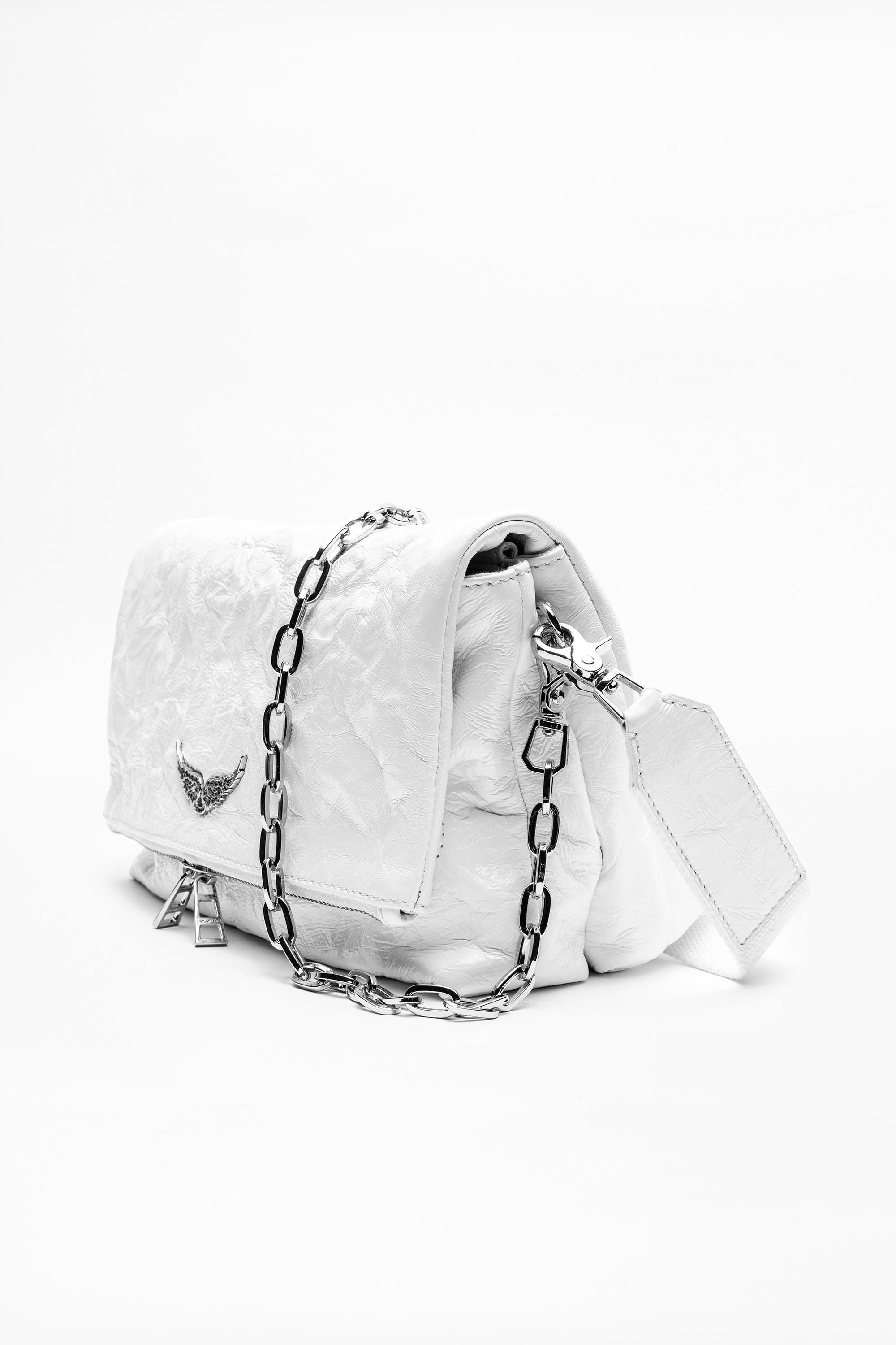 Zadig & Voltaire Rocky Crinkle Leather Crossbody Bag in White | Lyst