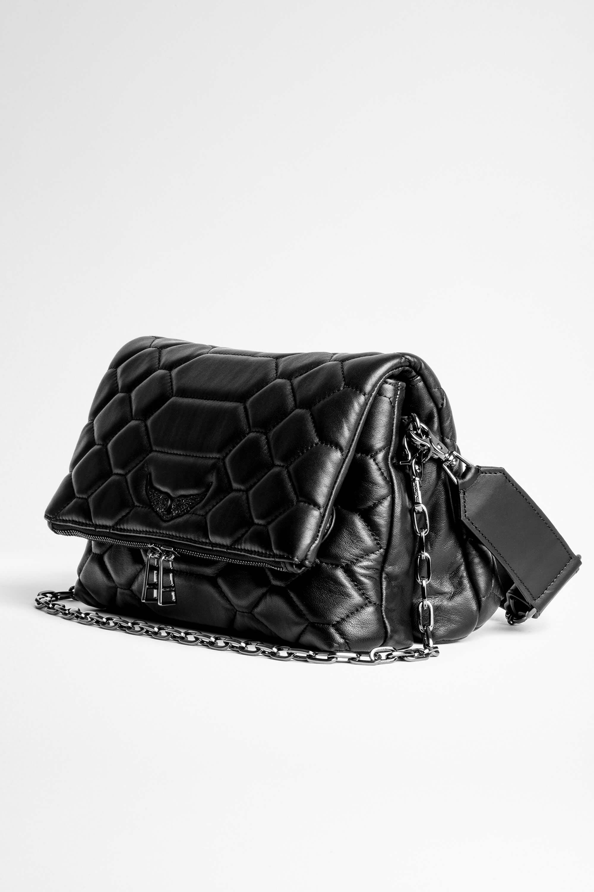 Zadig & Voltaire Leather Rocky Xl Scale Bag in Black - Lyst