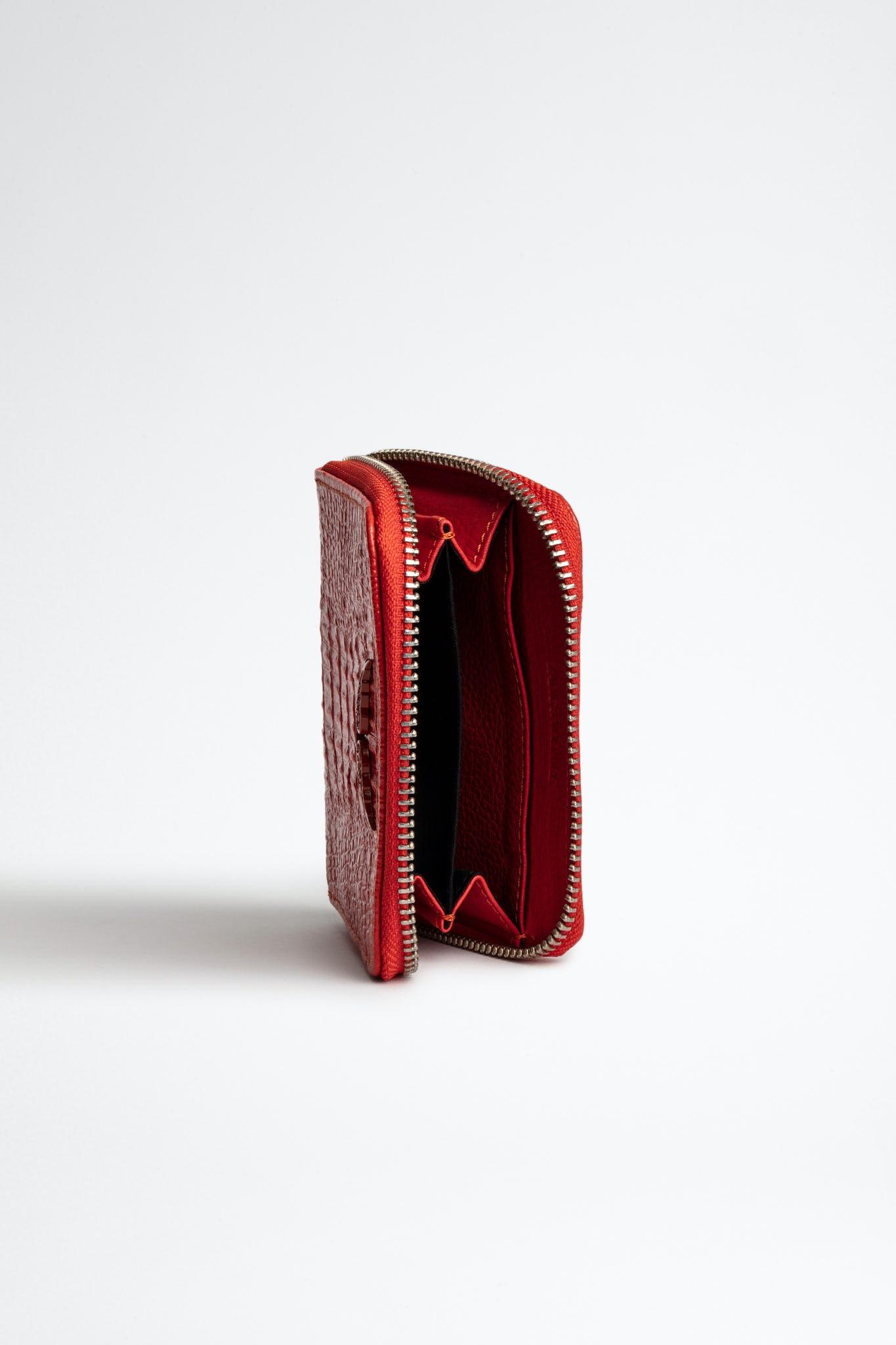 Porte-monnaie Mini Zv Embossed Tiny Croco Zadig & Voltaire en coloris Rouge  | Lyst