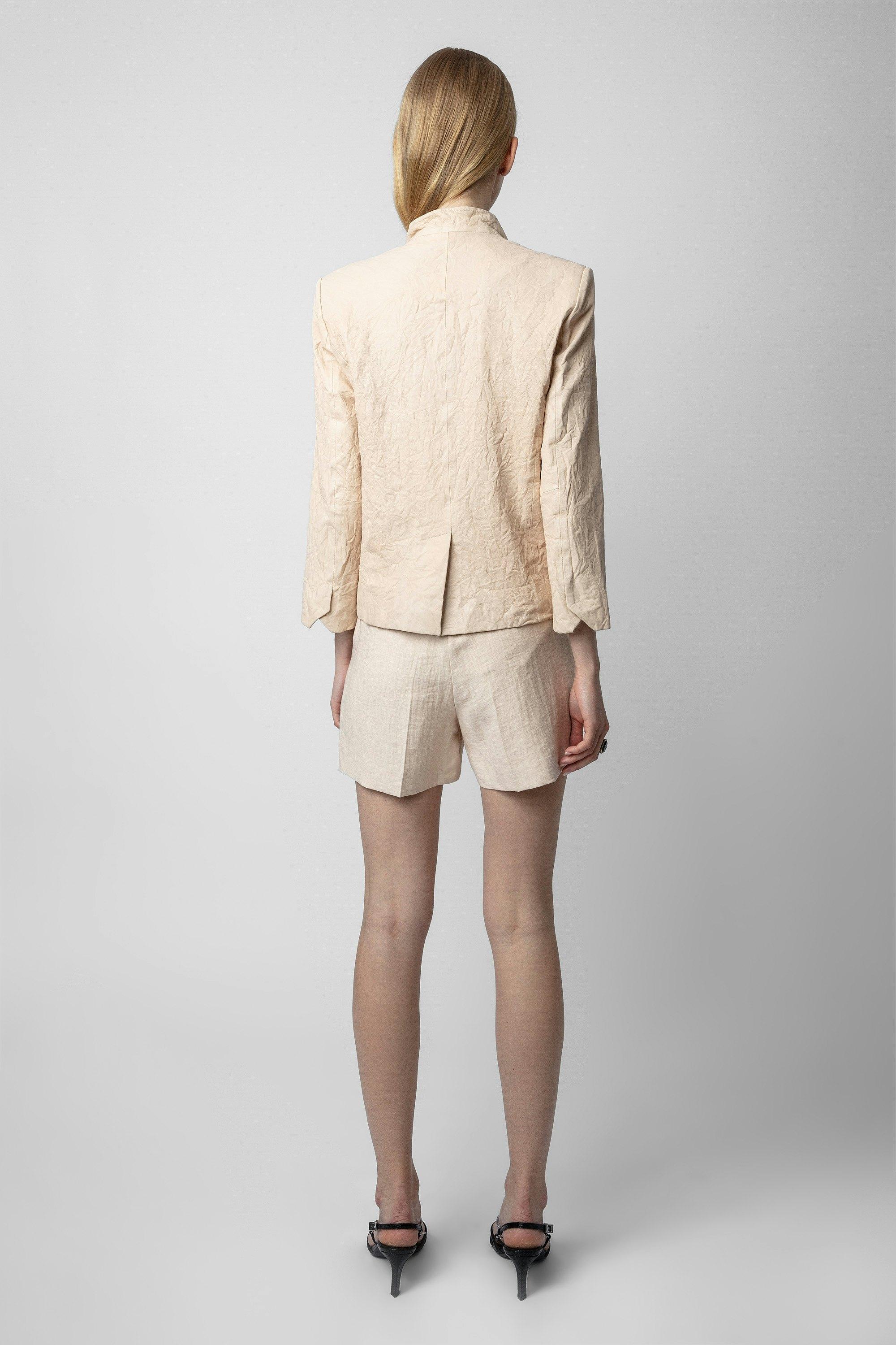 Zadig Voltaire Verys Creased Leather Blazer in Natural Lyst UK