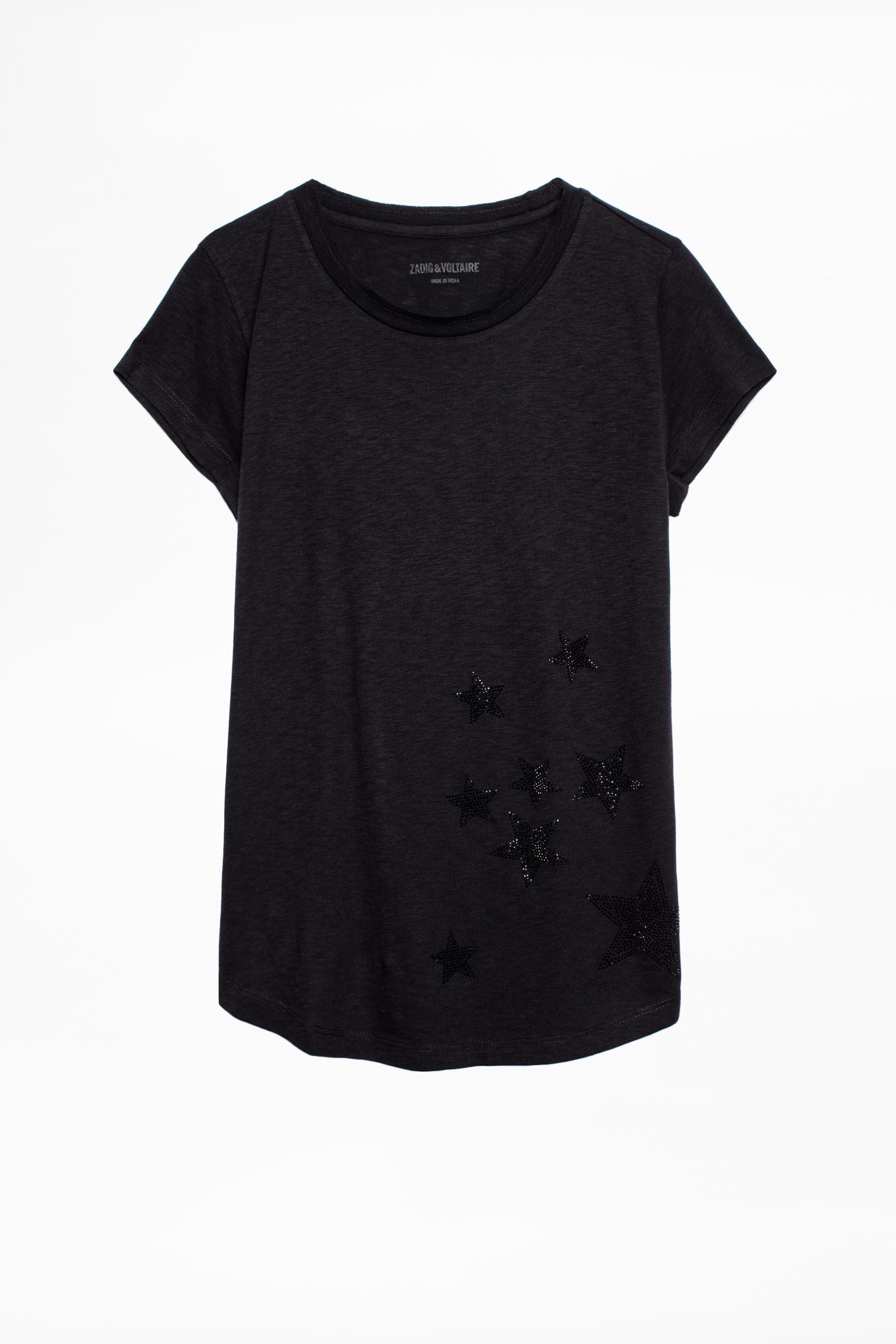 Zadig & Voltaire Cotton Skinny Strass Star Tshirt in Black Lyst