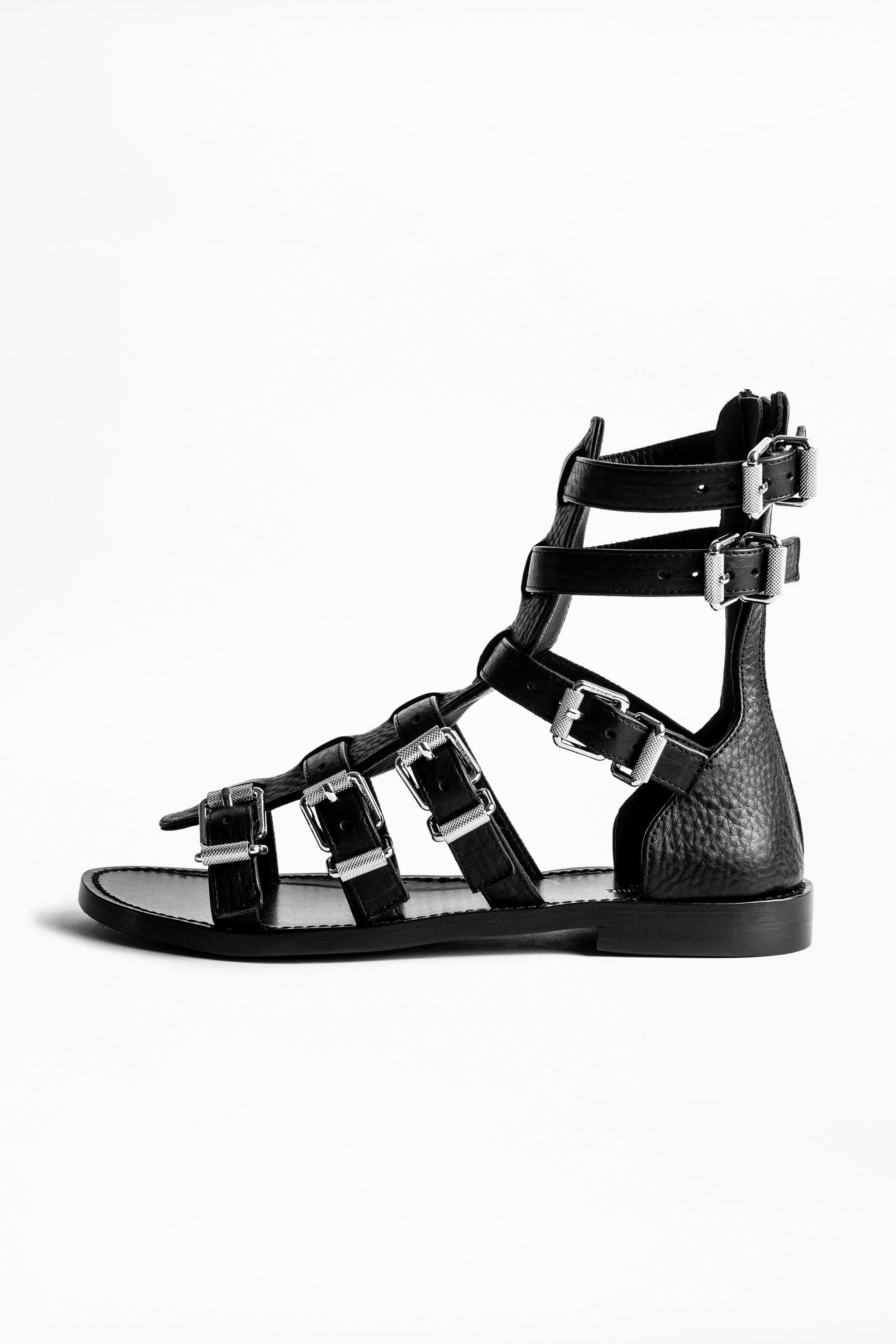 Zadig & Voltaire Leather Capri Sandals in Black - Save 30% - Lyst