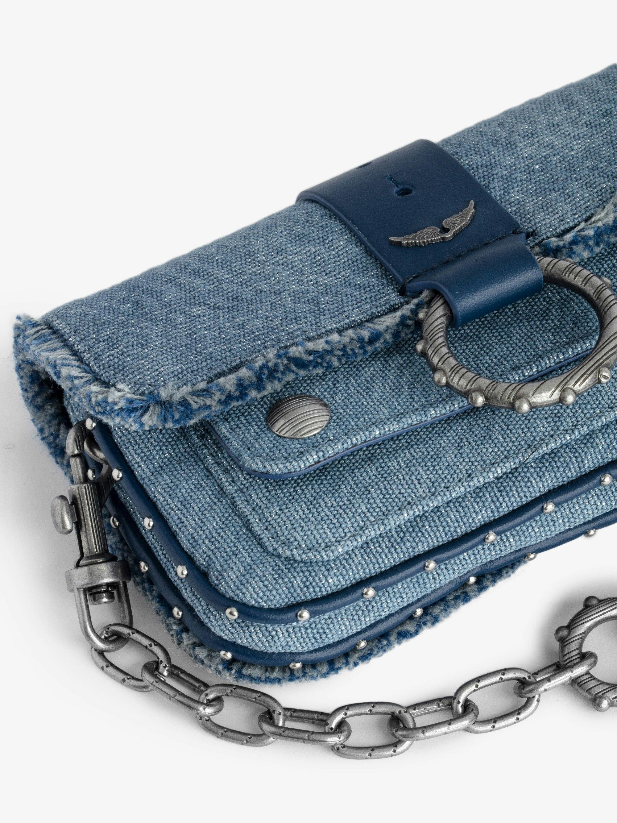 ZADIG＆VOLTAIRE　チェーン　デニムショルダーバッグ　スタッズ　ブルー ZADIG＆VOLTAIRE チェーン デニムショルダーバッグ スタッズ ブルー