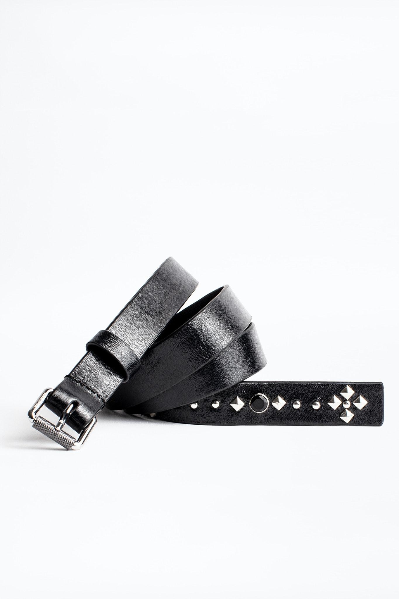 Zadig & Voltaire Leather Elvis Crush Belt in Black | Lyst UK