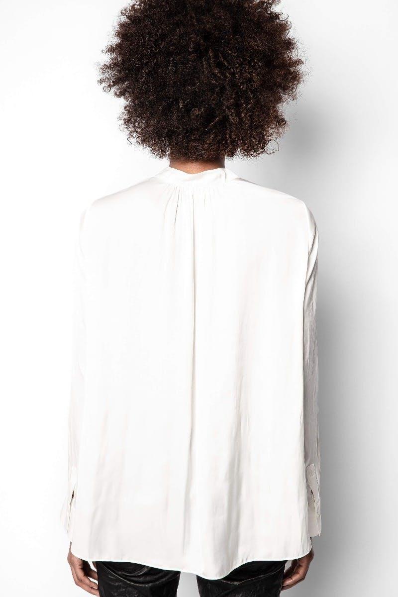 Zadig & Voltaire Tink Satin Shirt in White | Lyst