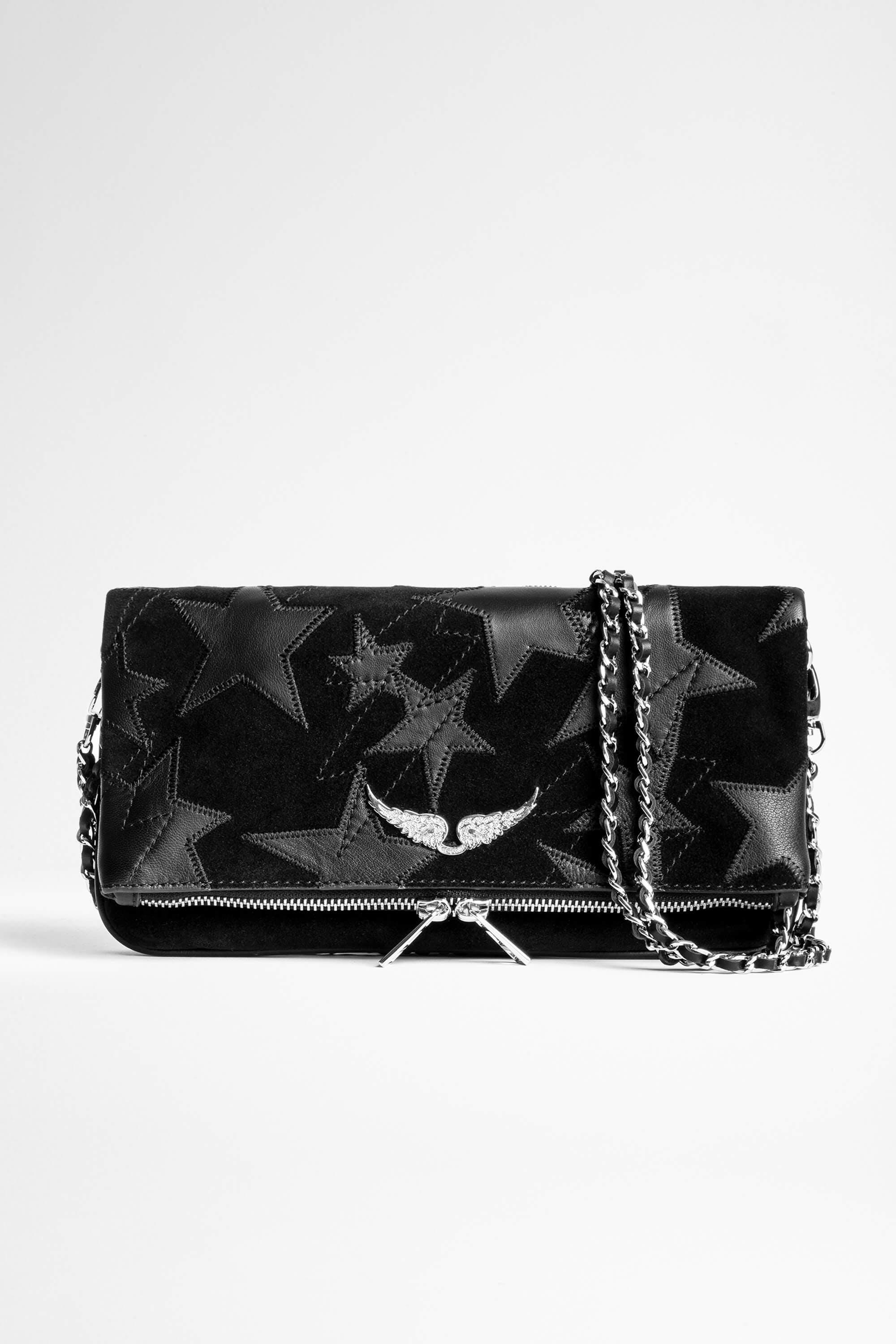 Zadig & Voltaire Rock Suede Stars Clutch in Black Lyst