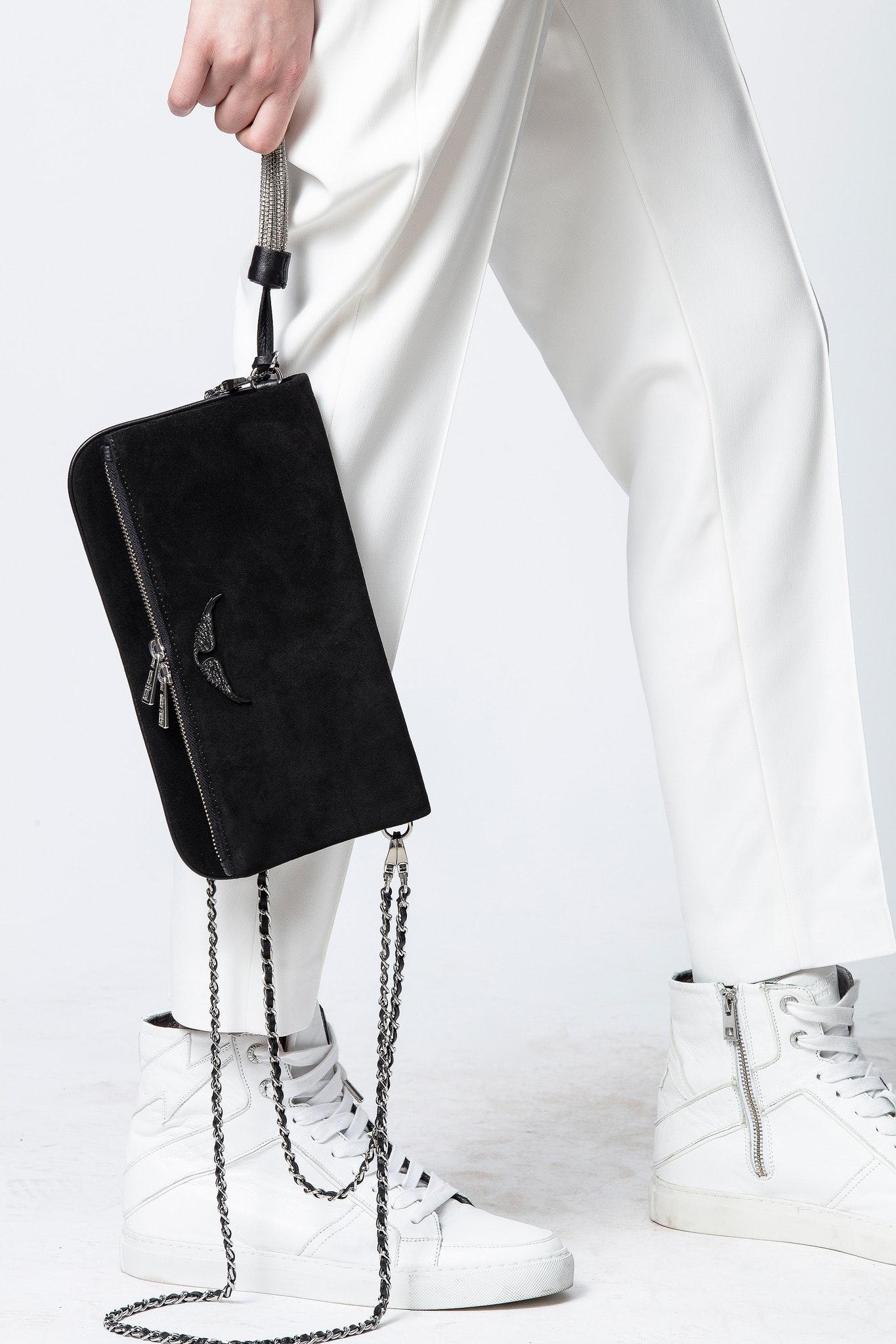 Sac Zadig Pochette Zadig Noir Pochette Rock Suede Strass Sac Rock