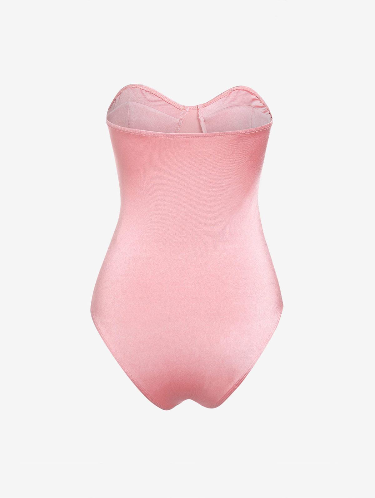 Zaful Synthetic Bodysuits Cupped Jersey Strapless Bodysuit in Light Pink  (Pink) | Lyst