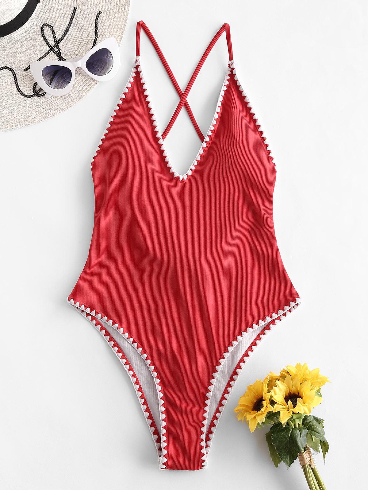 Zaful red one piece sale