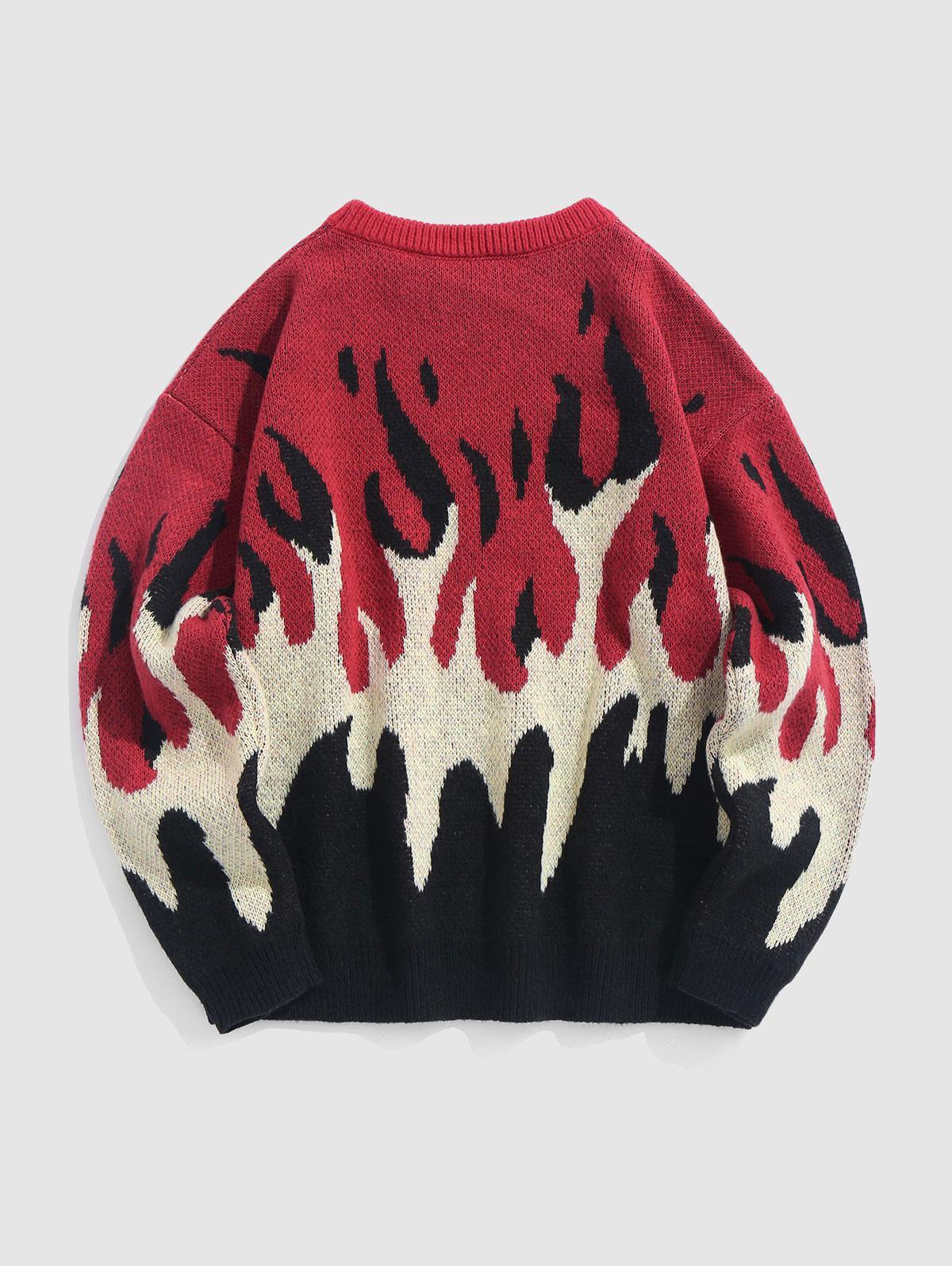 Zaful Fire Flame Graphic Y2k Aesthetic Sweater in Red for Men | Lyst