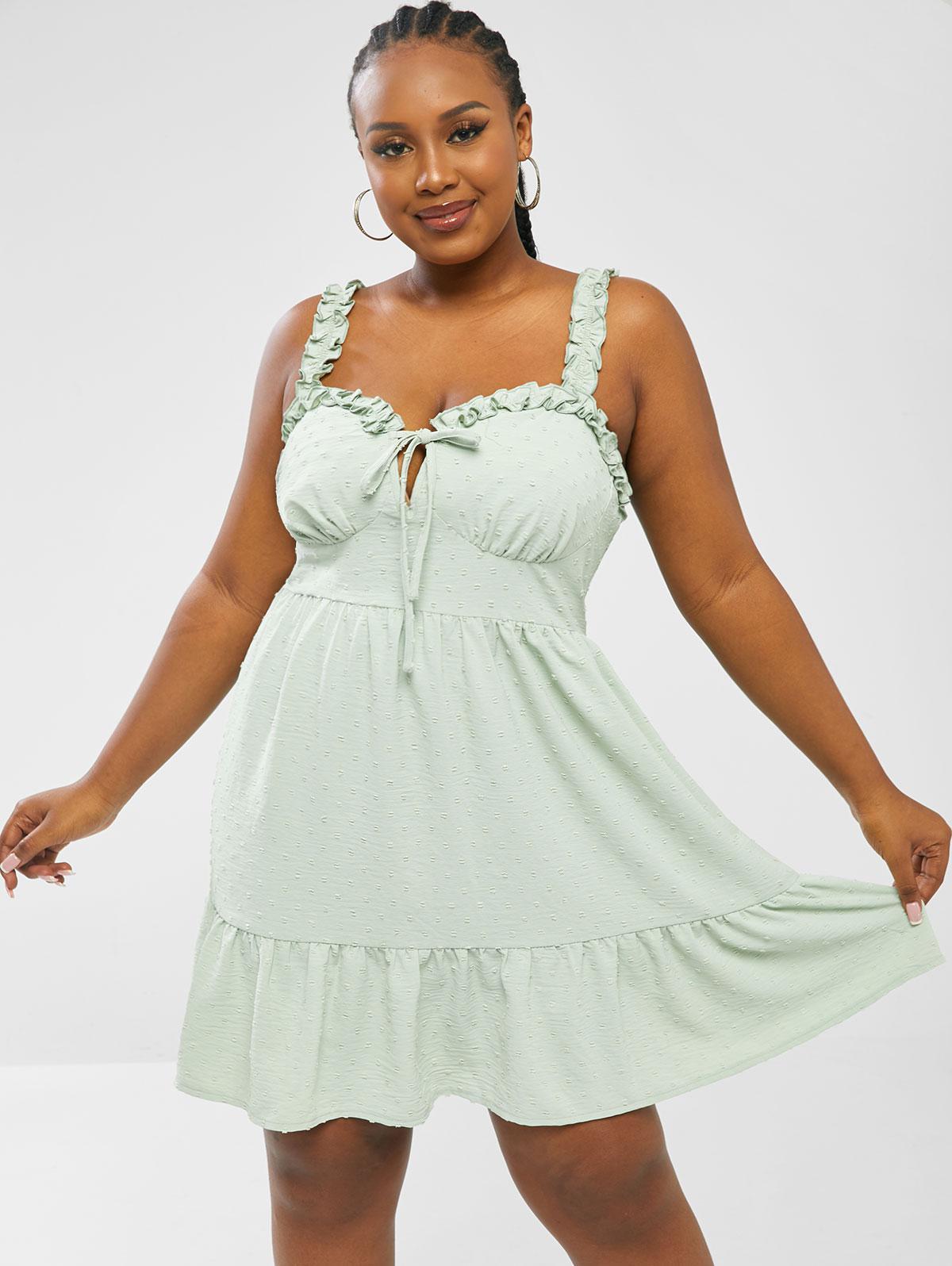 ruffle hem bustier peplum cami dress