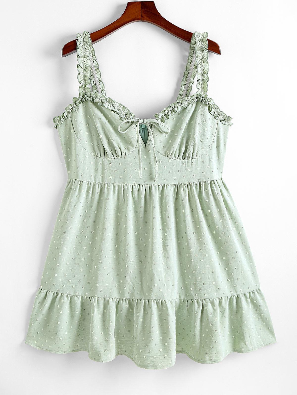 ruffle hem bustier peplum cami dress