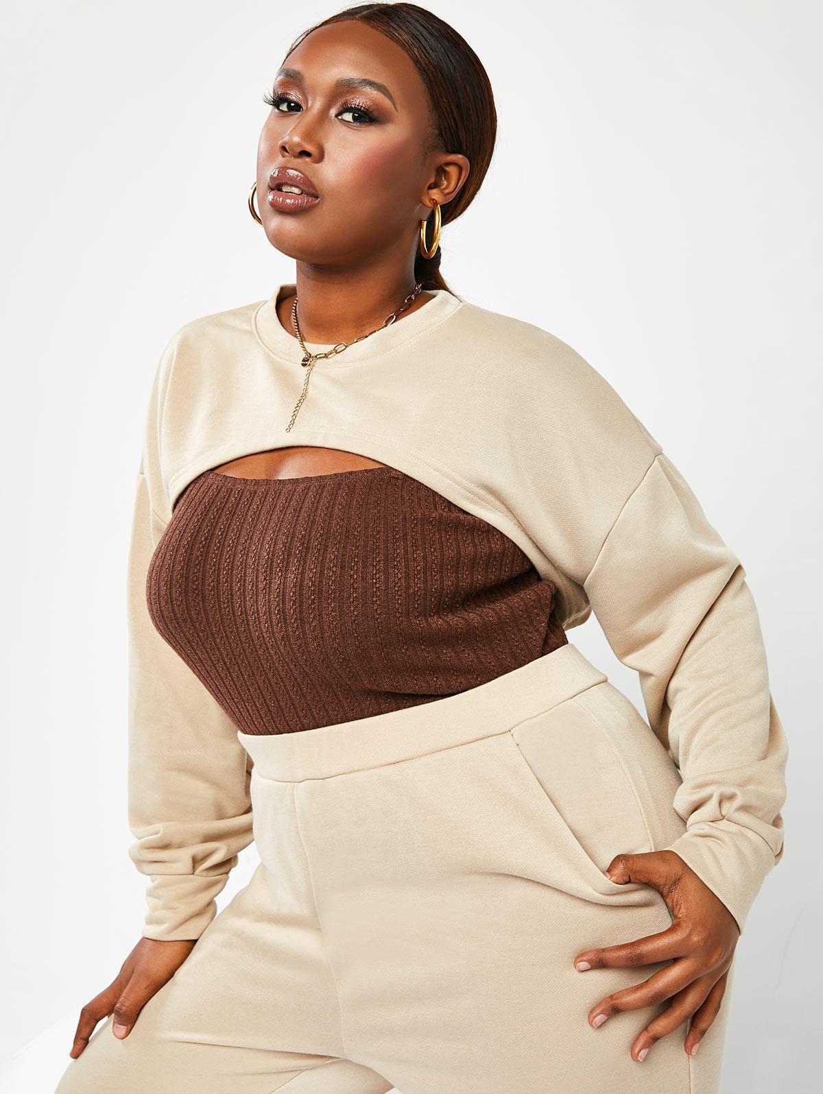 Zaful Hoodies Plus Size French Terry Super Cropped Sweatshirt 5xl in Brown  | Lyst