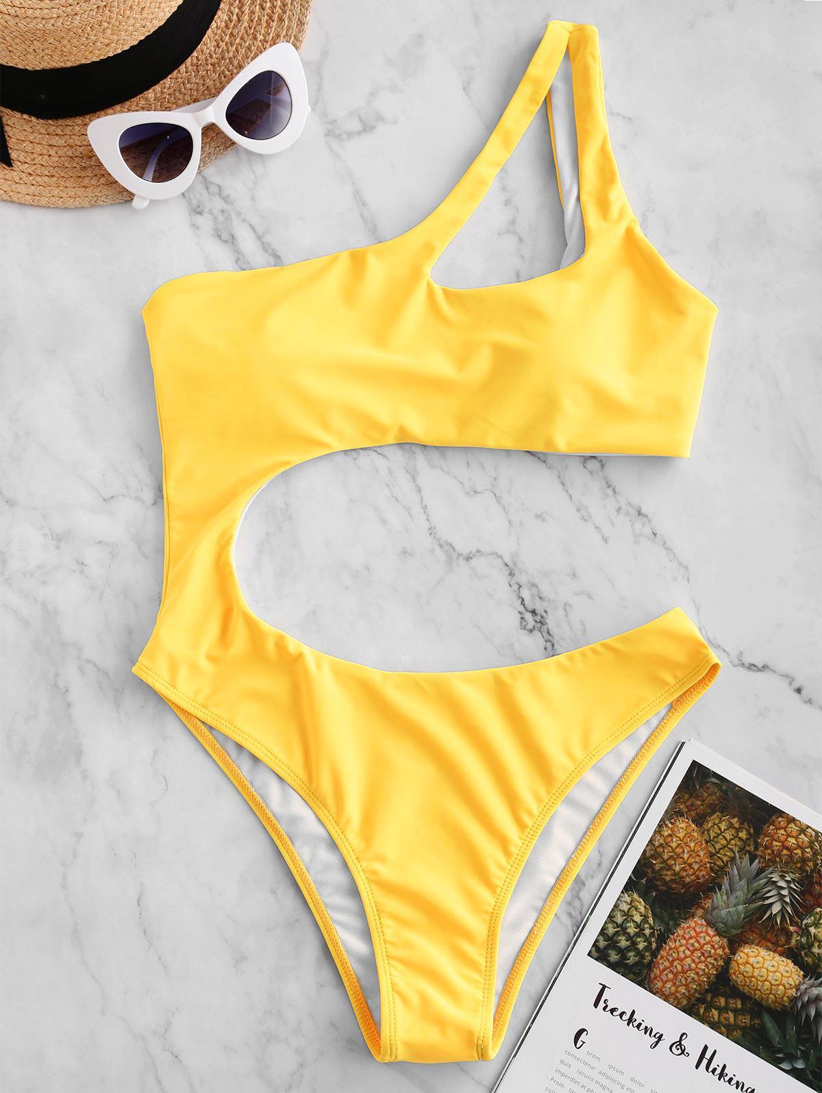 Zaful yellow one best sale piece