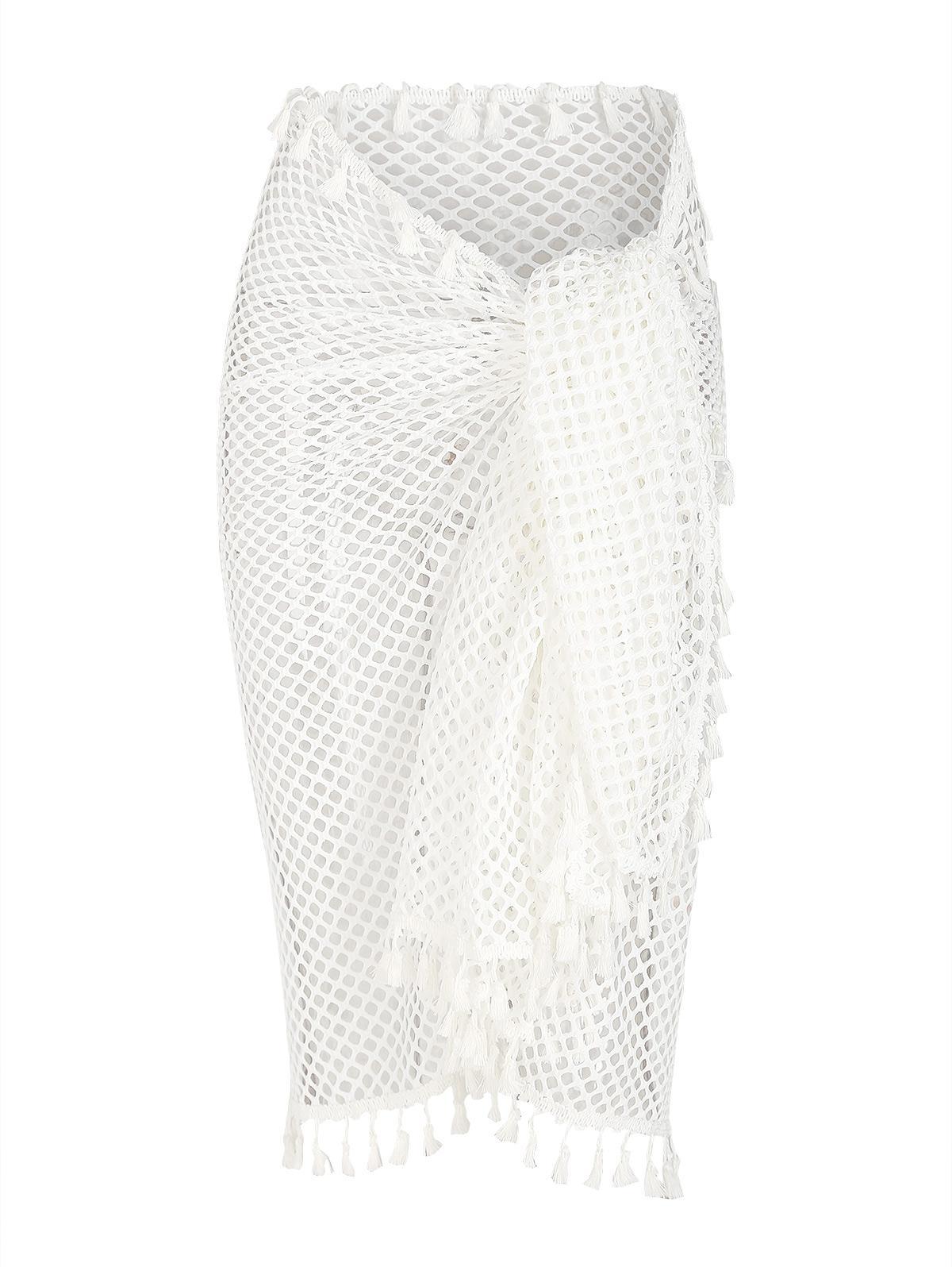 Zaful Beach Convertible Multiway Sheer Net Beach Throw Tie Cover Up Sarong  in White | Lyst