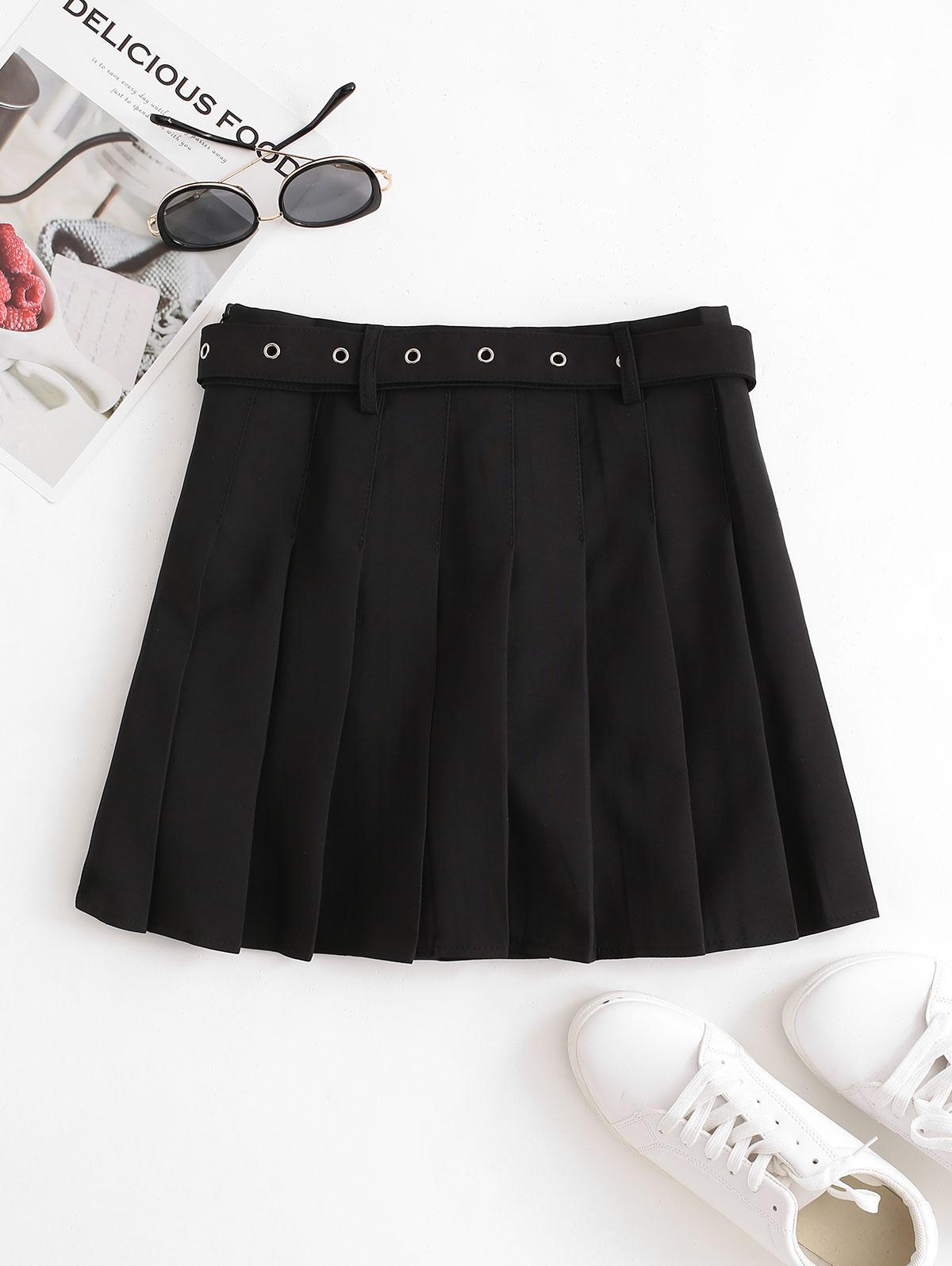 Mujer Ropa de Faldas de Minifaldas Mini falda asimétrica panel plisada xs de Zaful de color Gris 