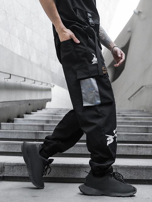 Zaful Men's Letter Graphic Drawstring Pockets Techwear Cargo Pants Xs in  Black for Men | Lyst UK