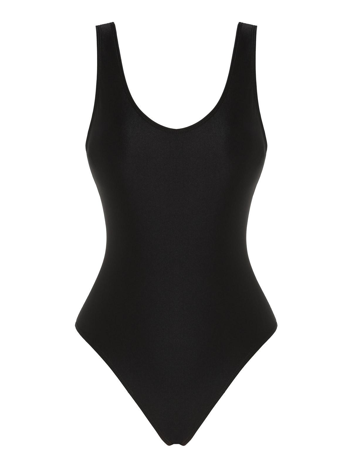 Zaful High Cut Backless Swimsuit in Black | Lyst