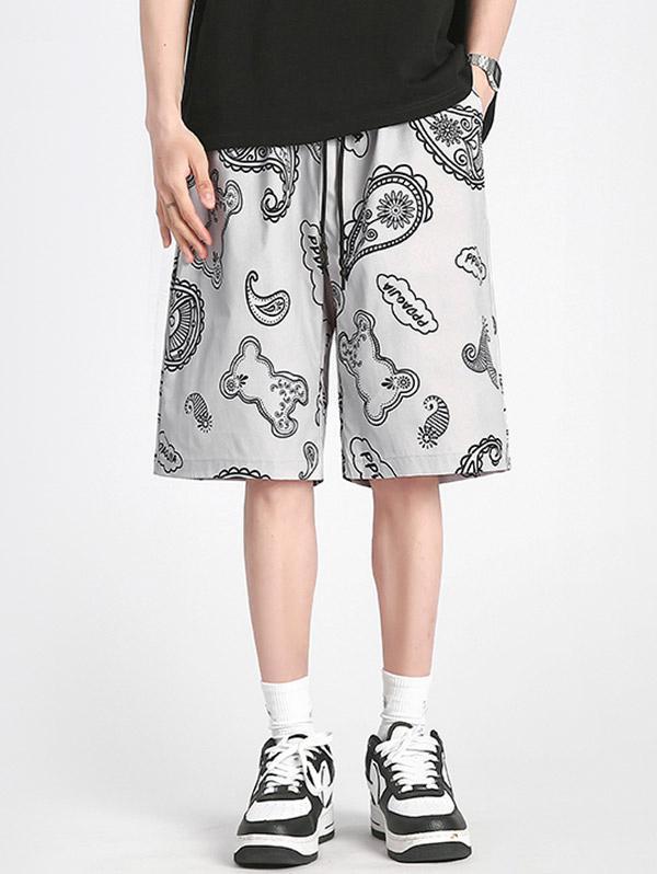Zaful Men's Paisley Print Drawstring Knee Length Summer Casual Shorts in  Gray for Men | Lyst