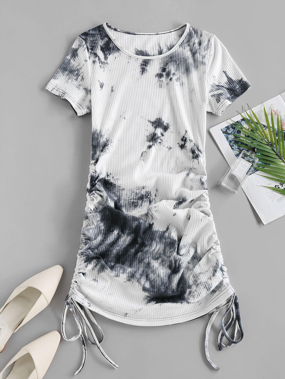 Zaful Bodycon Dress Cinched Tie Dye 