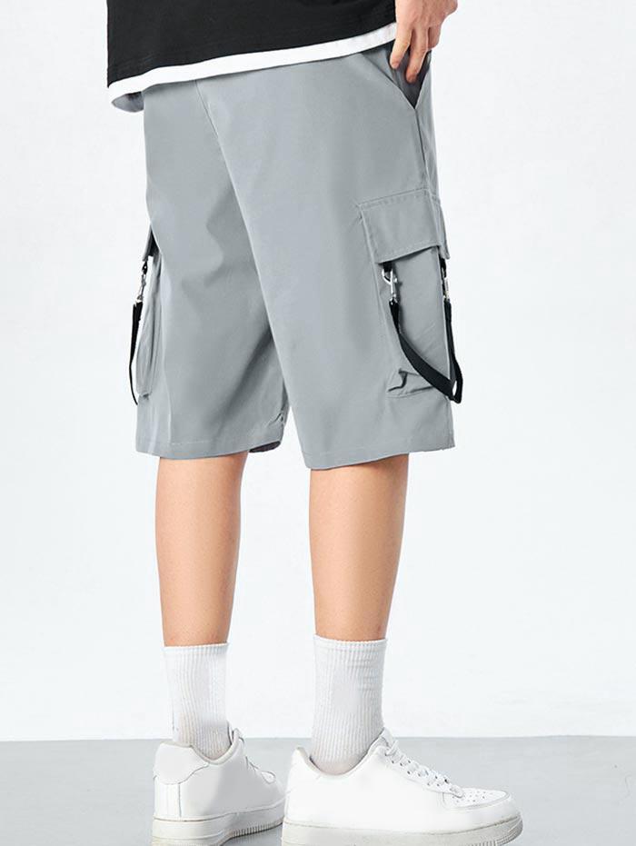 Zaful Multi-pockets Design Drawstring Streetwear Shorts in Natural