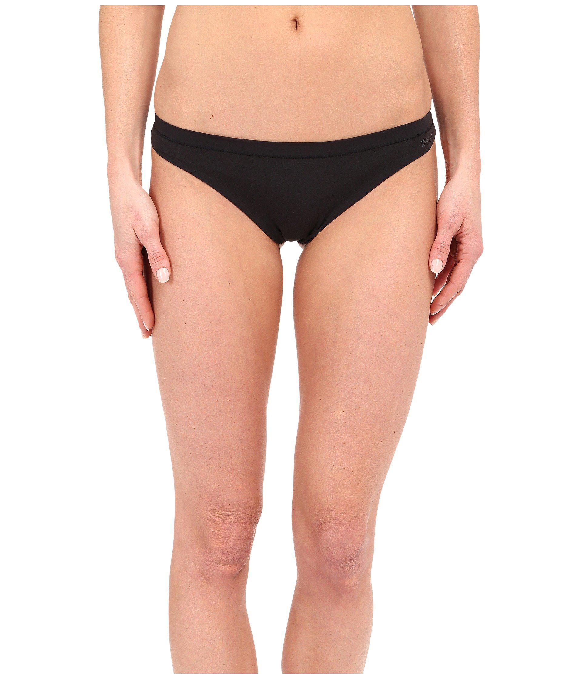 DKNY Cotton No Vpl Thong (black) Underwear Lyst
