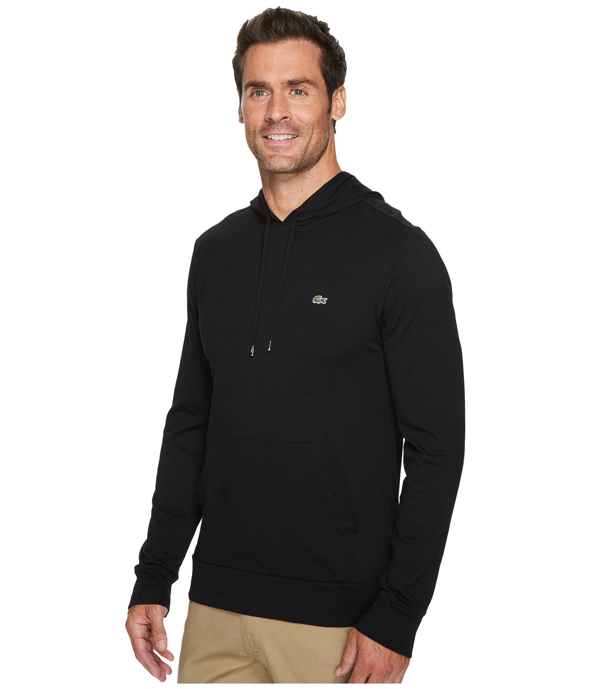 Lacoste Cotton Jersey T-shirt Hoodie in Black for Men - Lyst