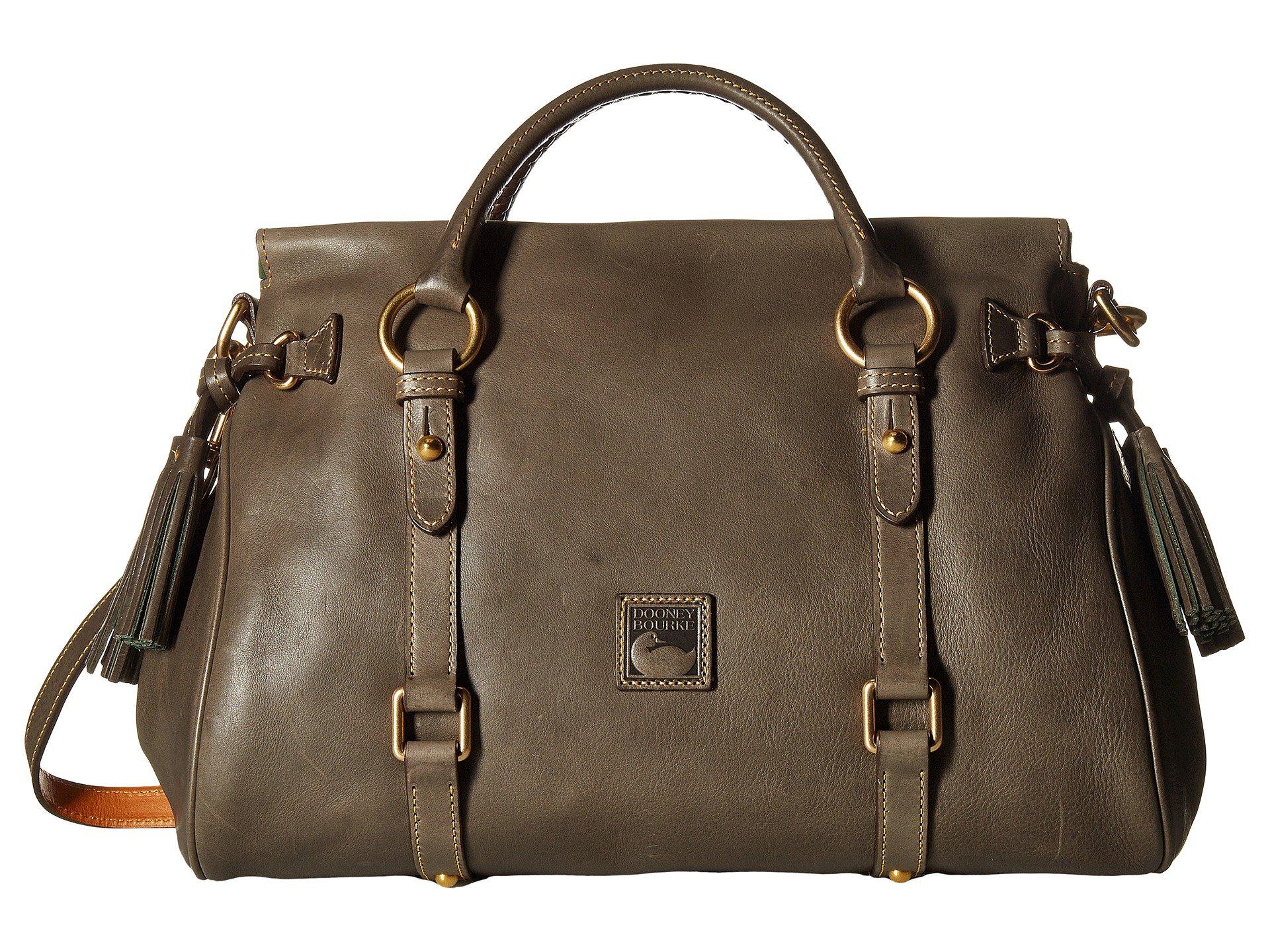 Dooney & Bourke Leather Florentine Vacchetta Satchel (steel Blue/steel