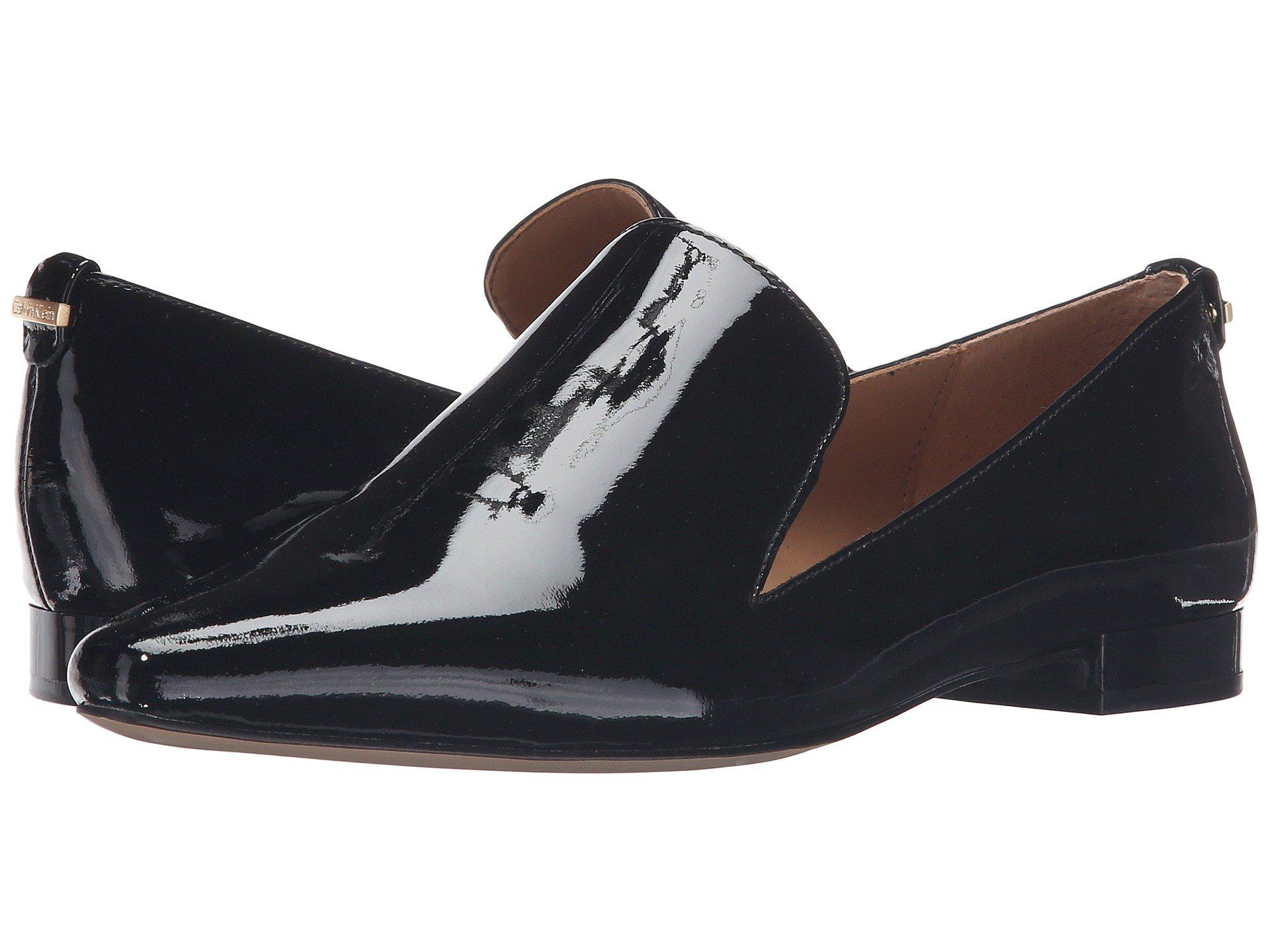 calvin klein elin patent toe loafers