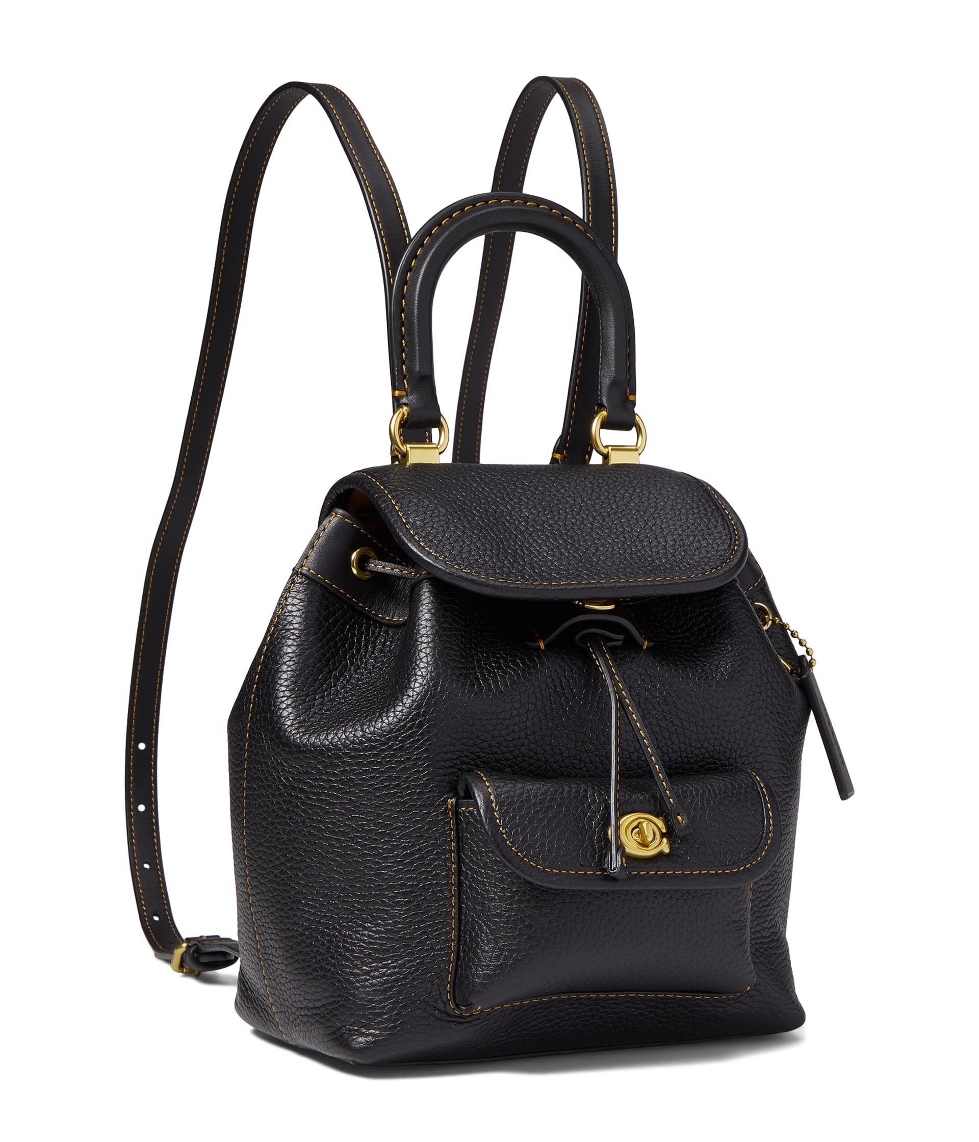 COACH Soft Pebble Leather Riya Backpack 21 in Black Lyst
