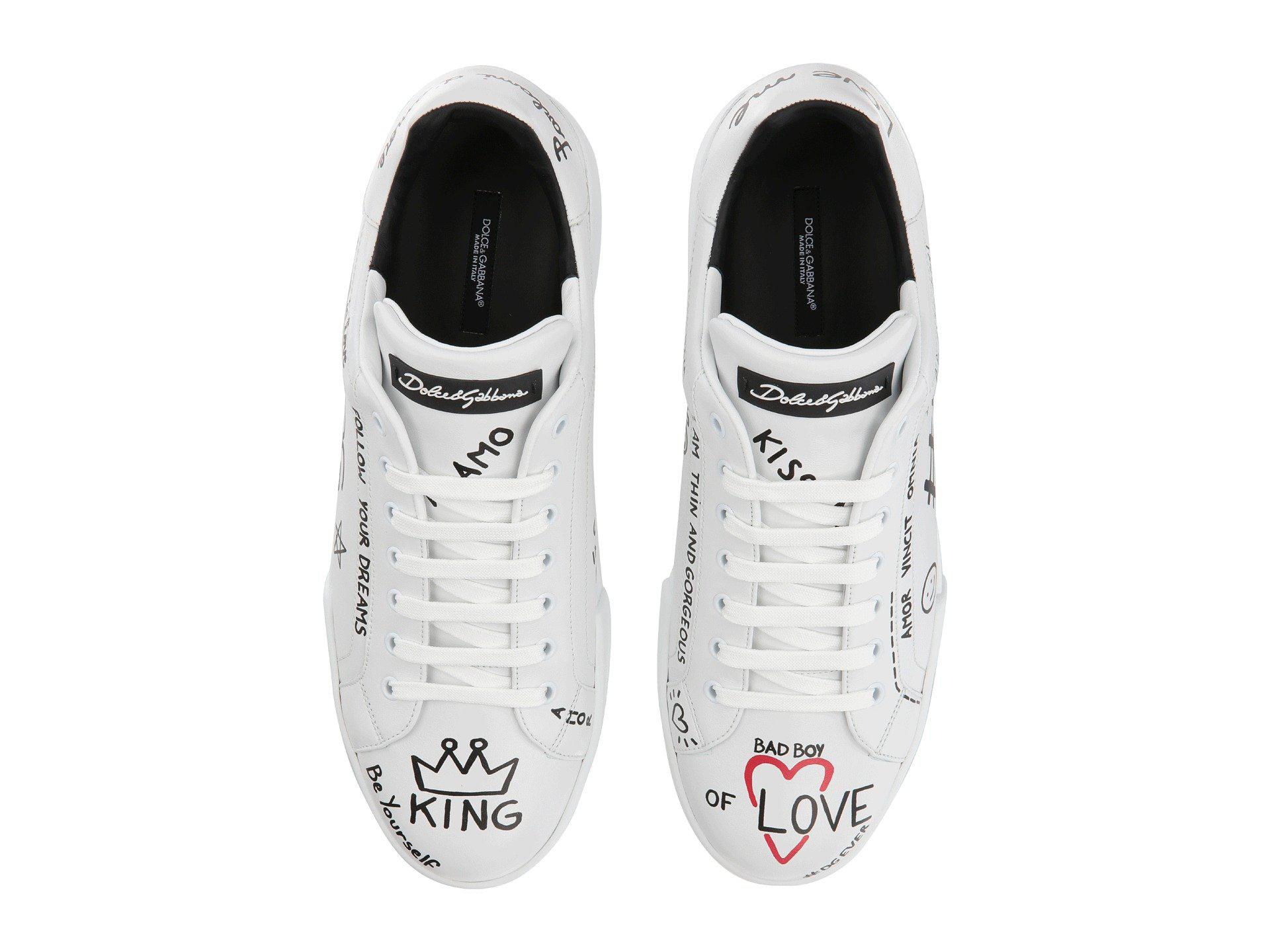 Dolce & Gabbana Leather Hashtag Sneaker in White for Men | Lyst