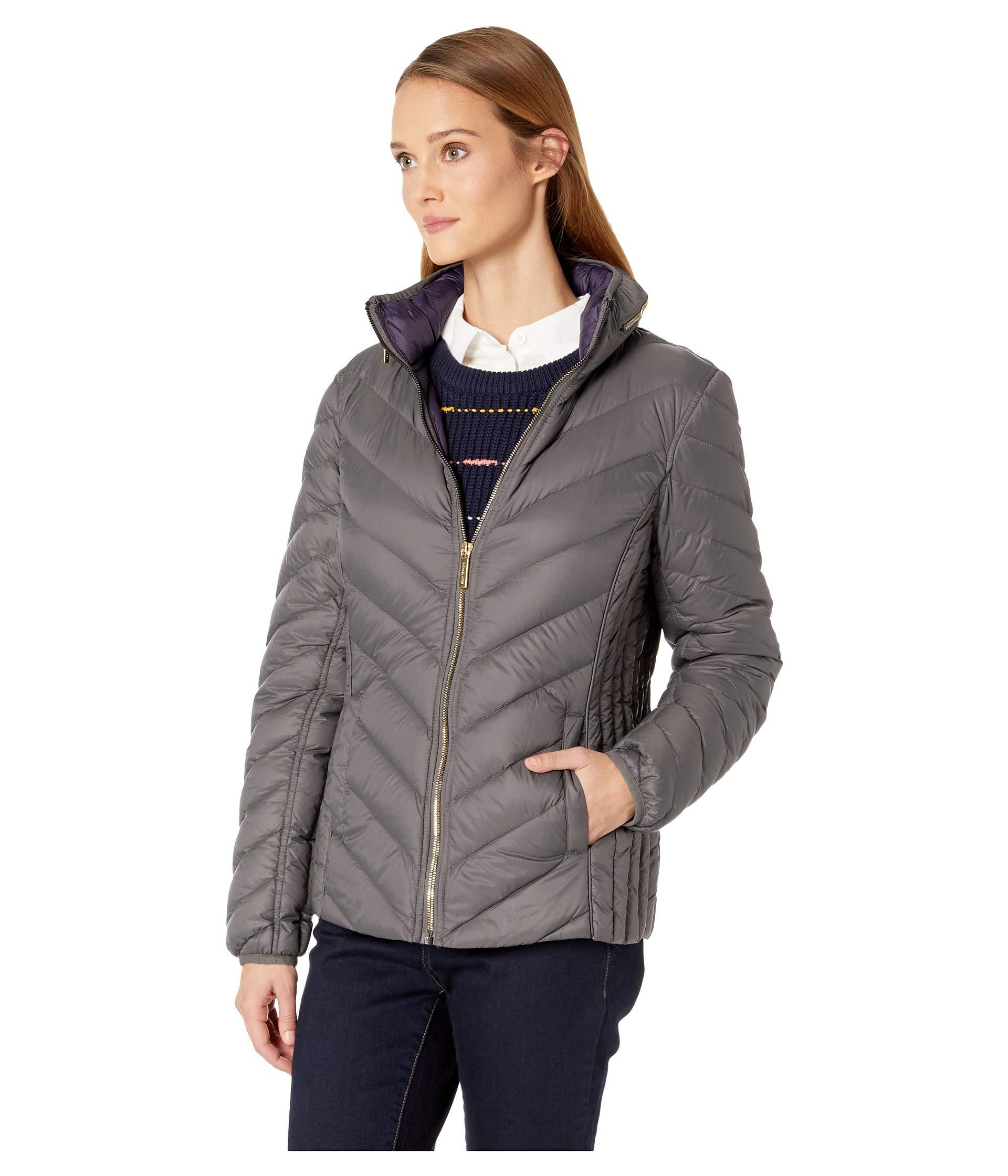 michael michael kors packable down zip front jacket