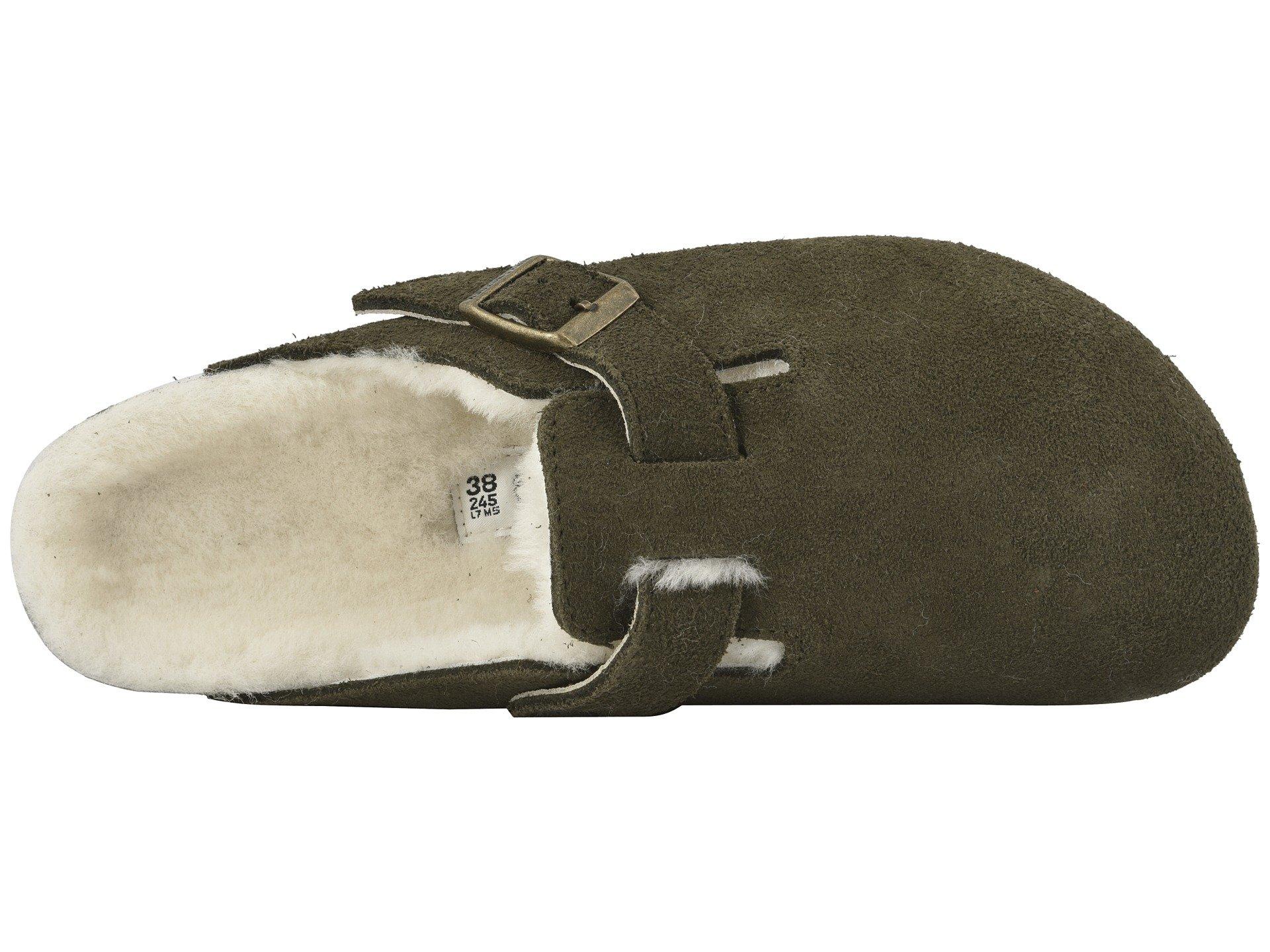 birkenstock boston shearling forest