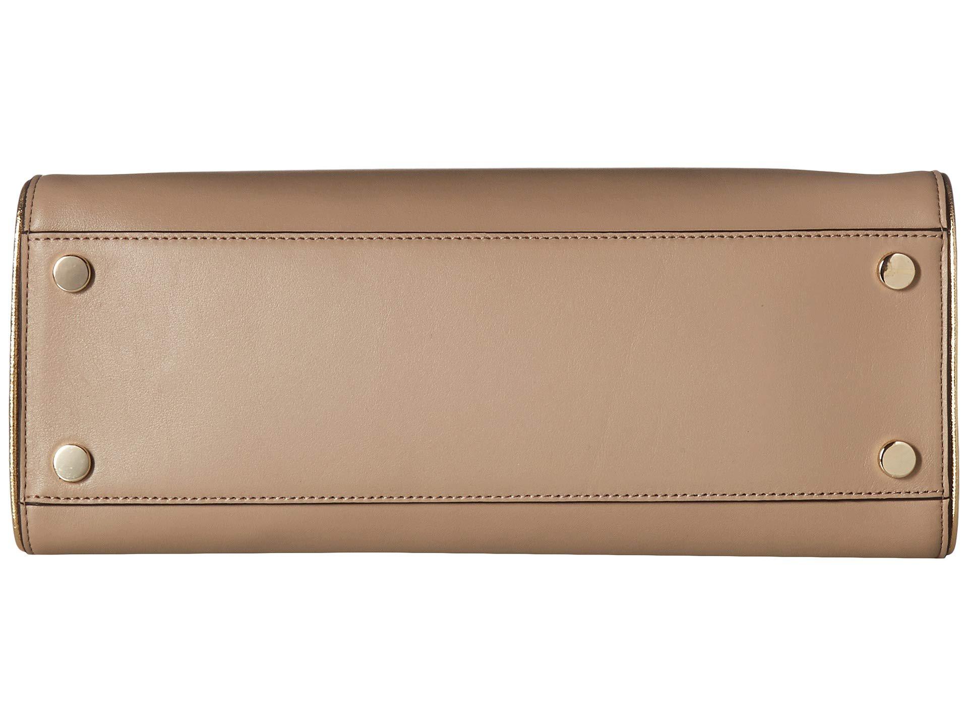 jasmine polished leather top handle satchel