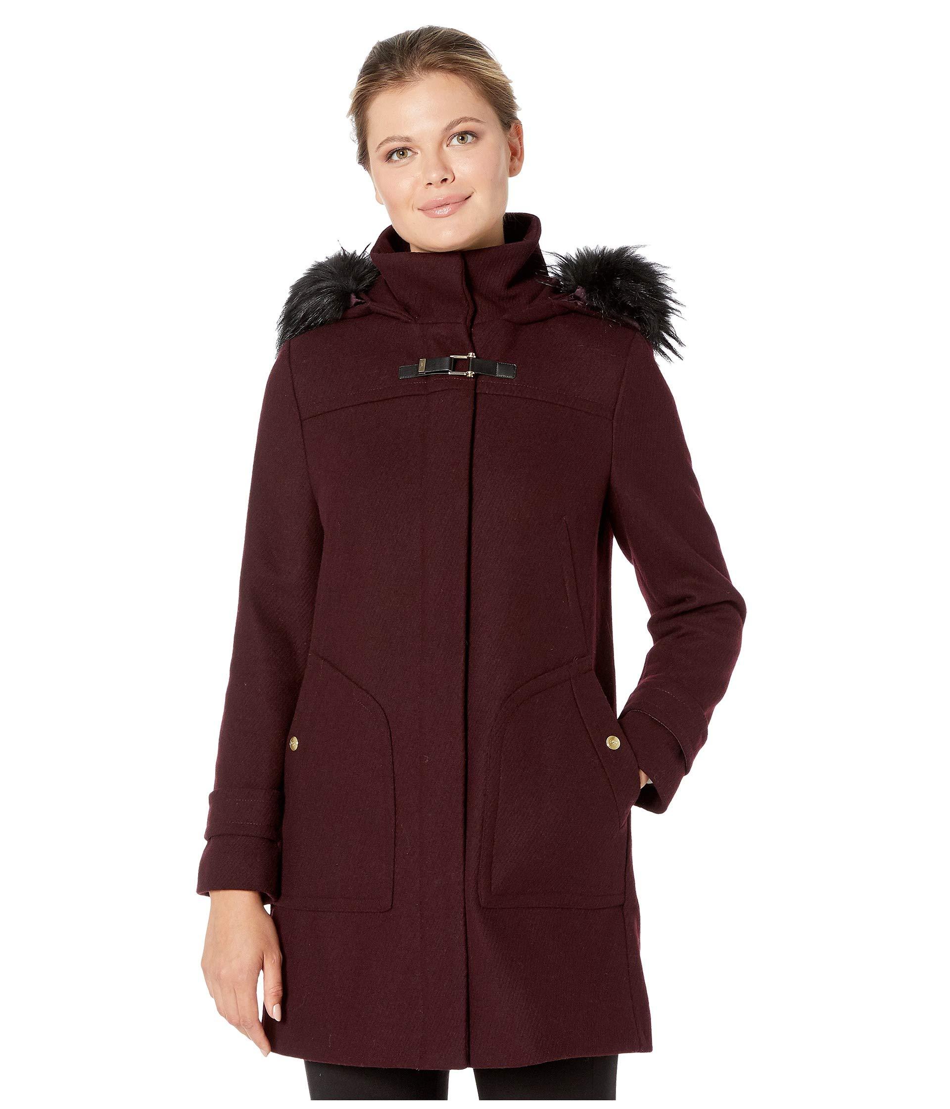 wool coat with fur hood