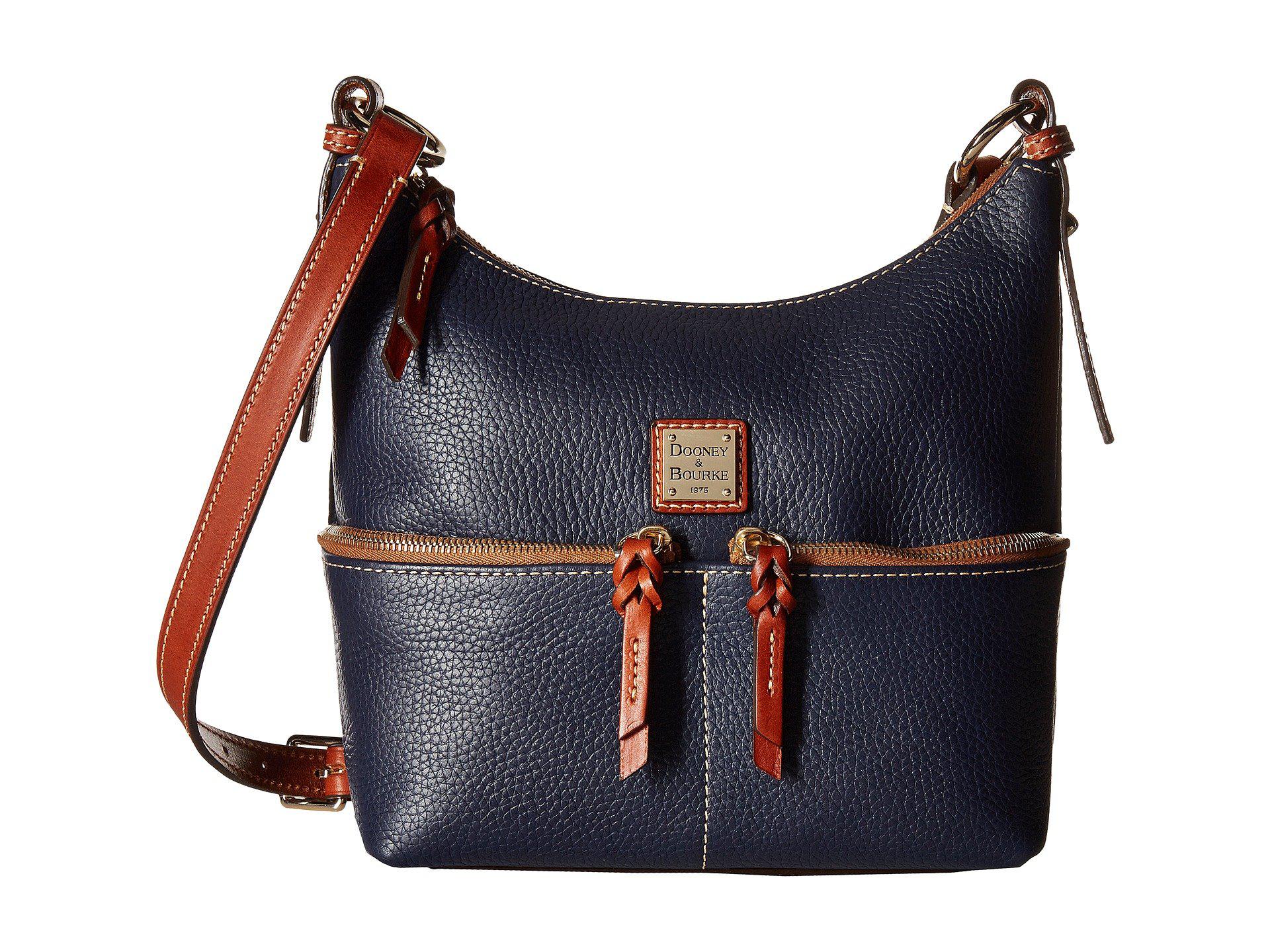 Midnight Blue Dooney & Bourke Pebble Grain Leather Alyssa Crossbody Shoulder Bag Purse Handbag 