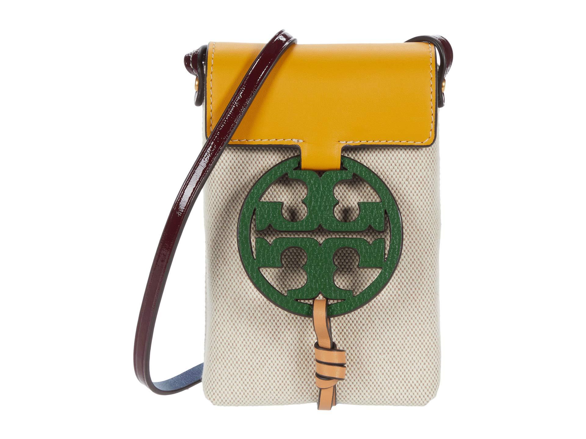 Tory Burch Miller Canvas Phone Crossbody in Tan (Green) Lyst